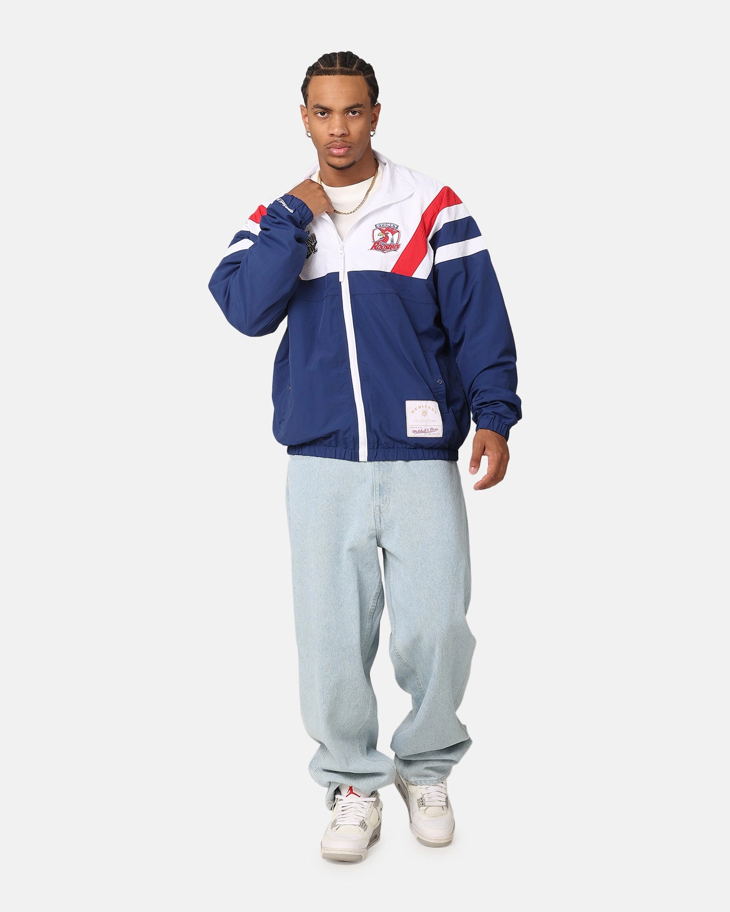 Fresh Appeal Adventure Wear Mitchell & Ness Sydney Roosters Full Zip Spray Jacket White/Red/Navy