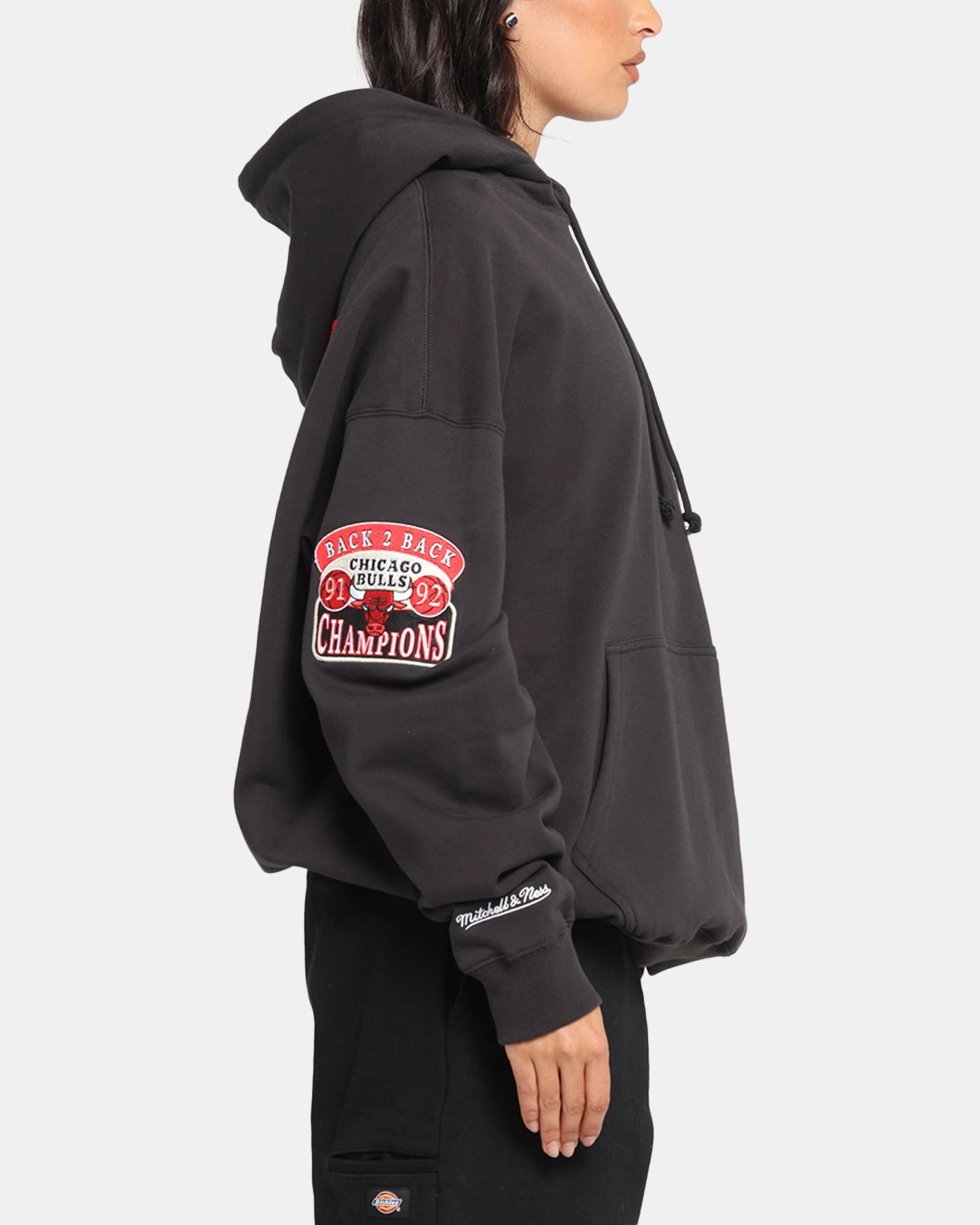 Chic Street Western Style Mitchell & Ness Chicago Bulls National Champions Hoodie Faded Black