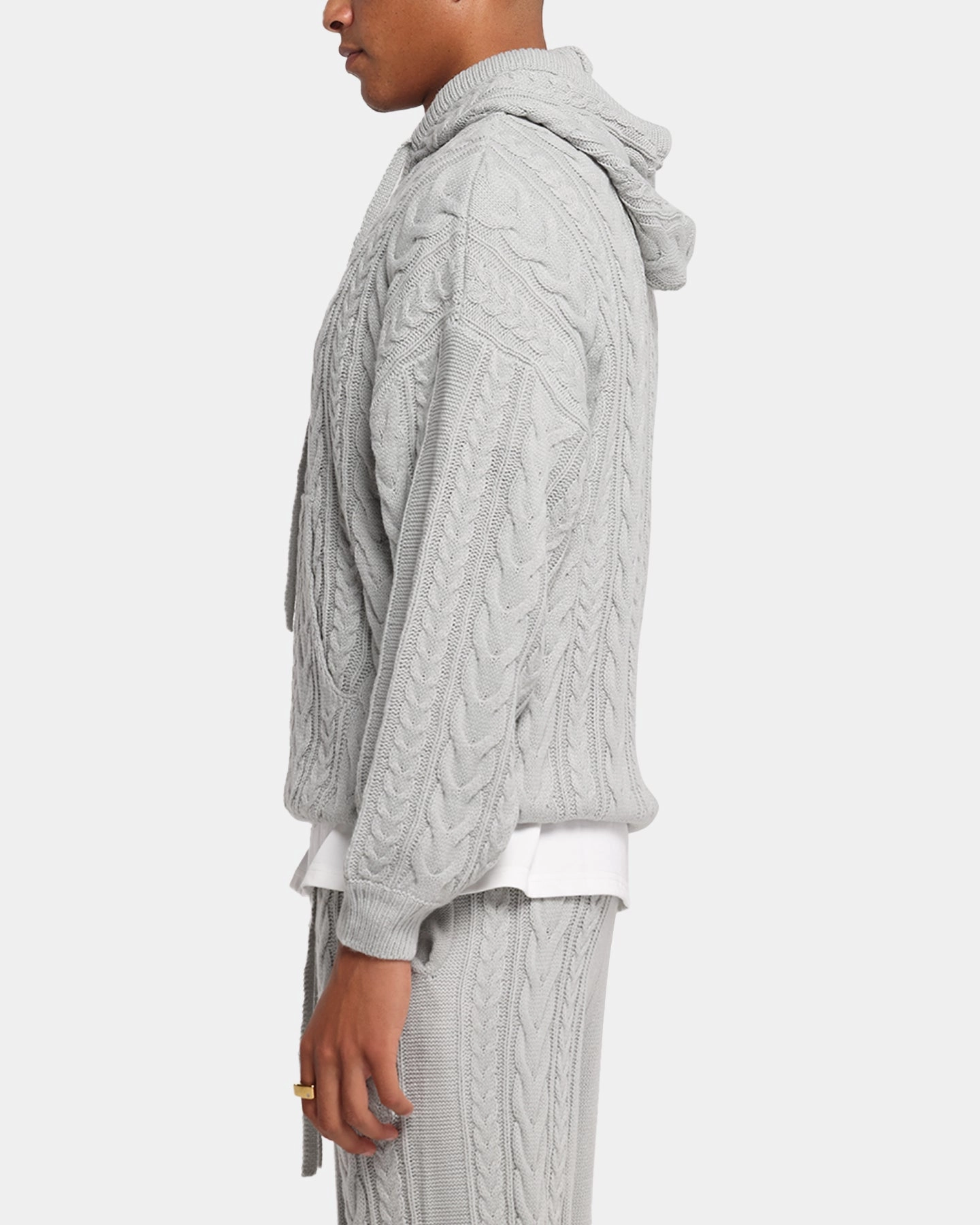 Logo Patch XXIII Lakes Knitted Hoodie Grey