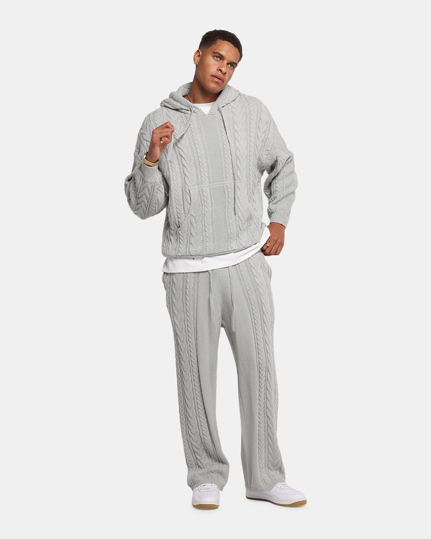 XXIII Lakes Knitted Hoodie Grey Panda like