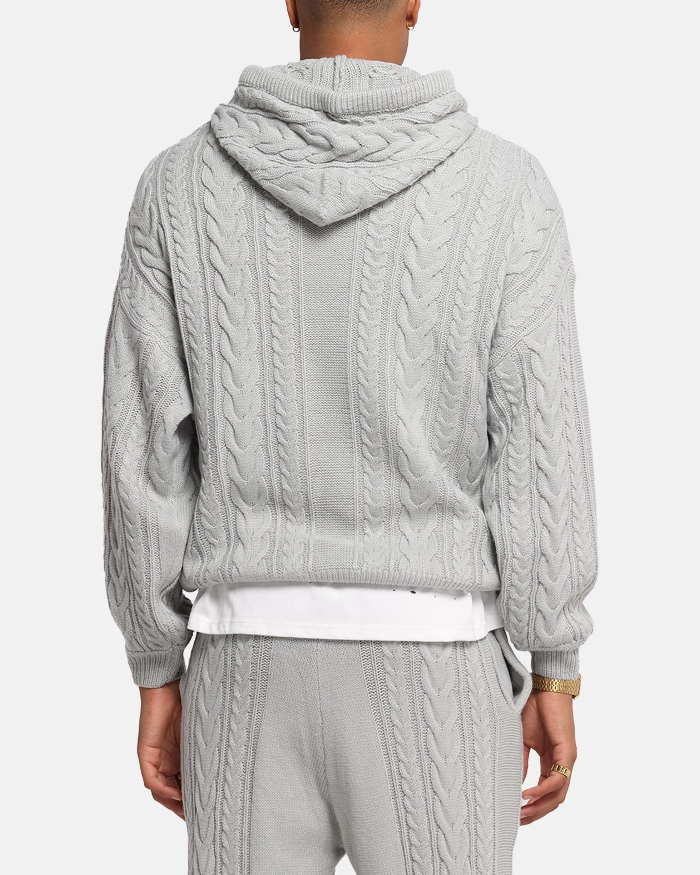 Low Profile Design Tear Resistant Stitching XXIII Lakes Knitted Hoodie Grey