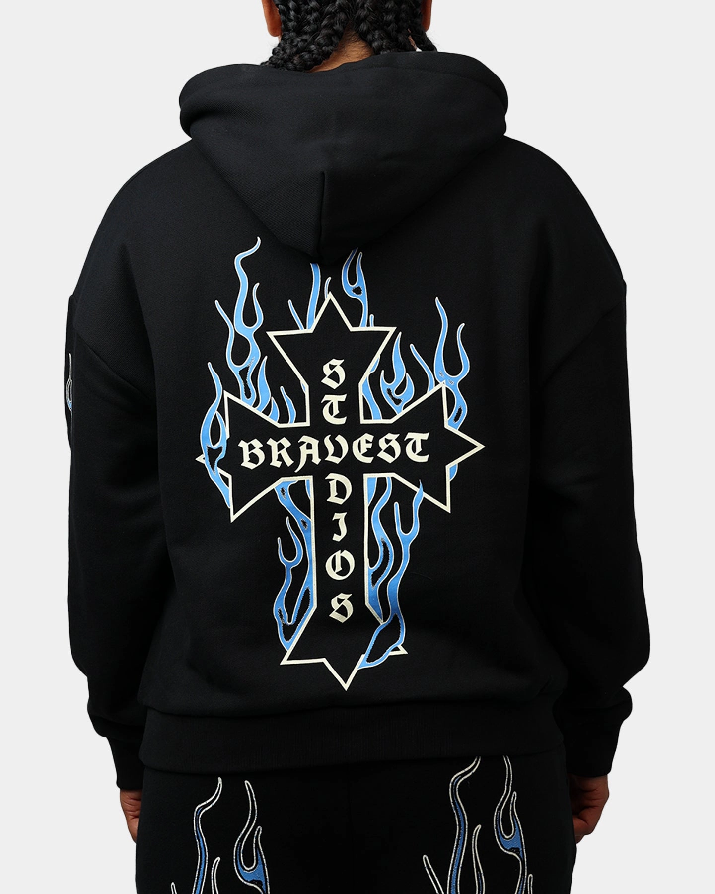 Bravest Eternal Hoodie Black/Blue Stretchable Urban Style