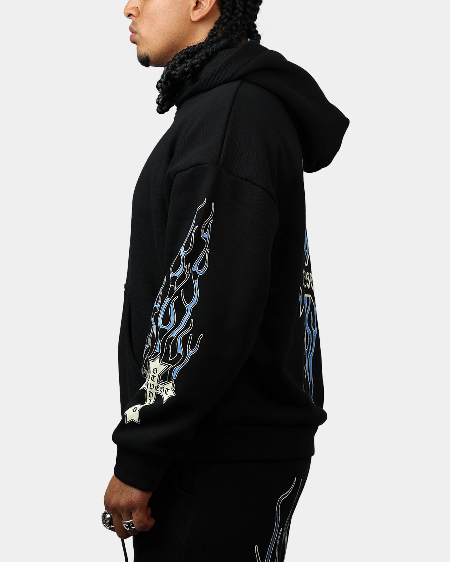 Quilted Construction UltraLight Packable Design Bravest Eternal Hoodie Black/Blue