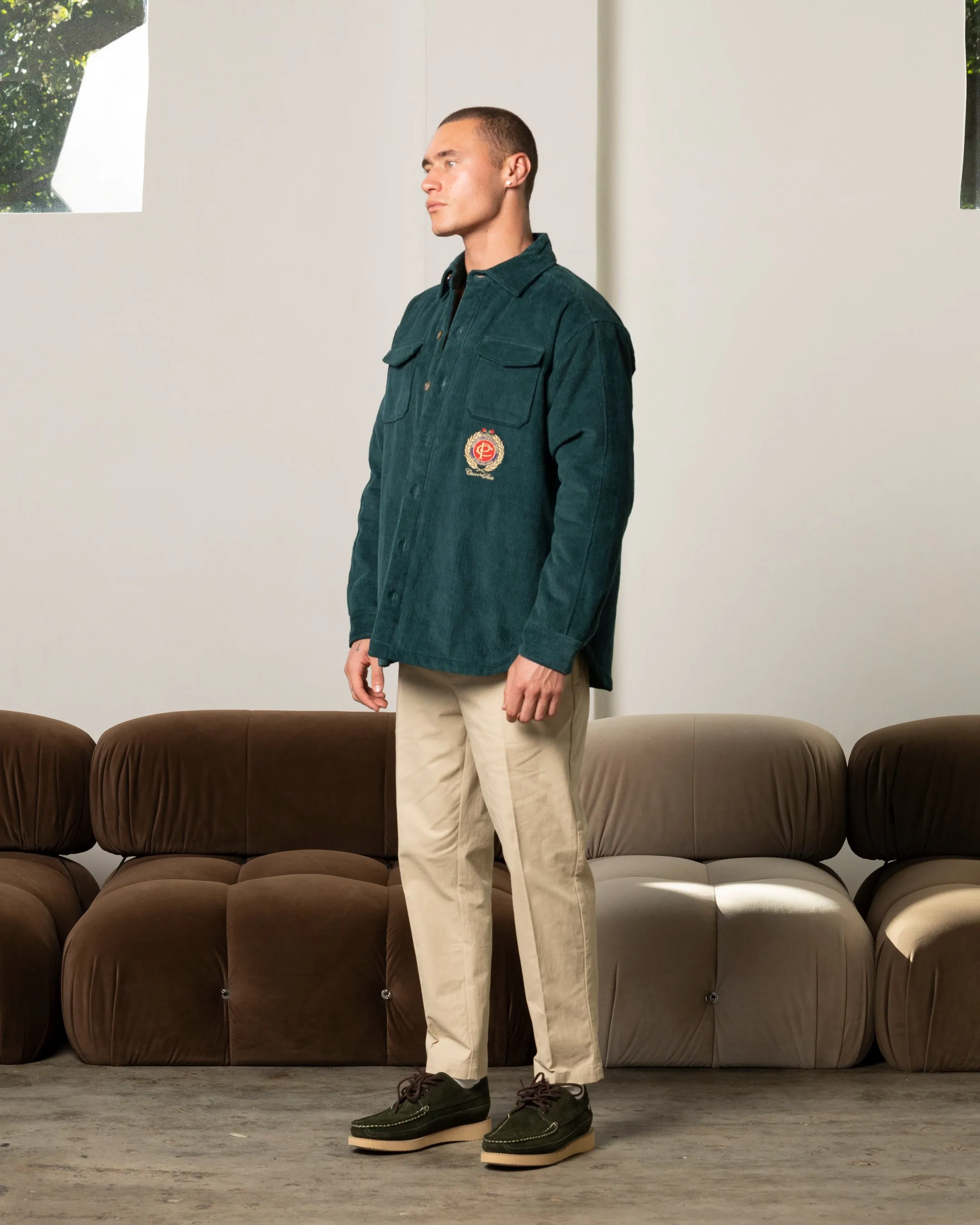 Noise Free Movement Carre Corduroy Trade Jacket Forest Green