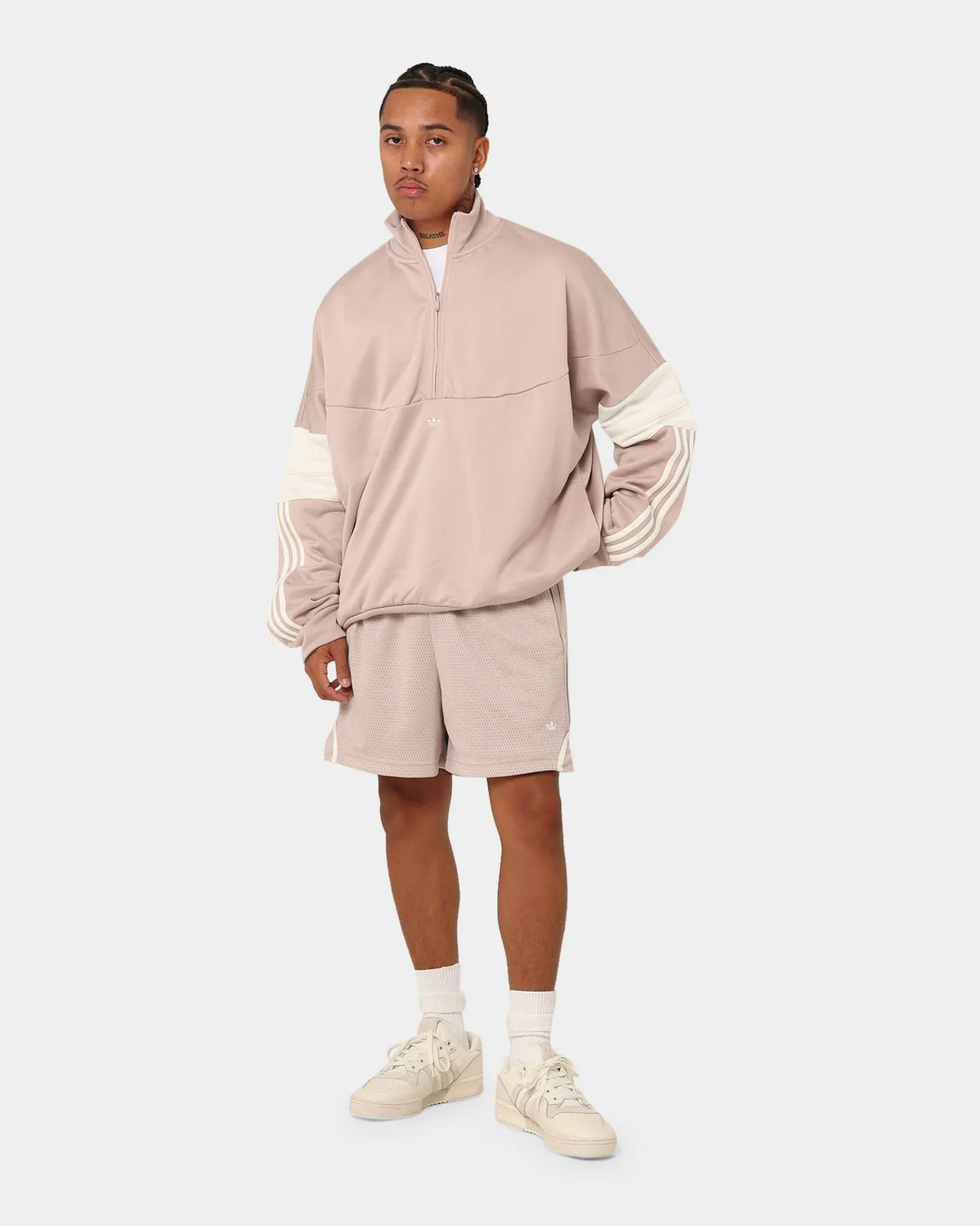 Sanction CompressionFit Adidas Basketball Warm Up Jacket Wonder Taupe/Off White