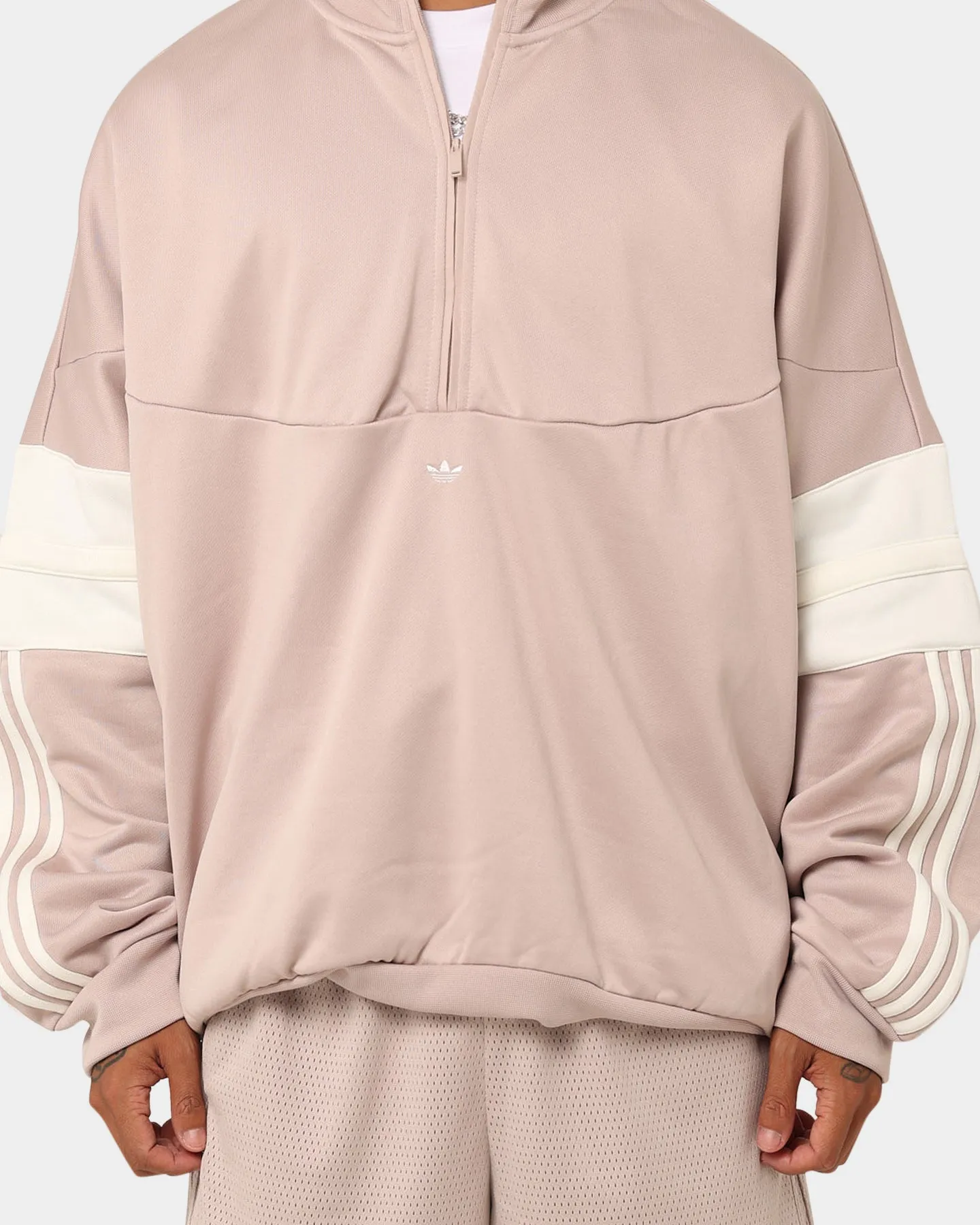 Adidas Basketball Warm Up Jacket Wonder Taupe/Off White Stylish Insulation
