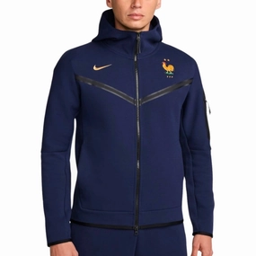 France tech fleece soccer jacket 2024 SoccerTracksuits.com Airtight Zipper Seals Hooded Design