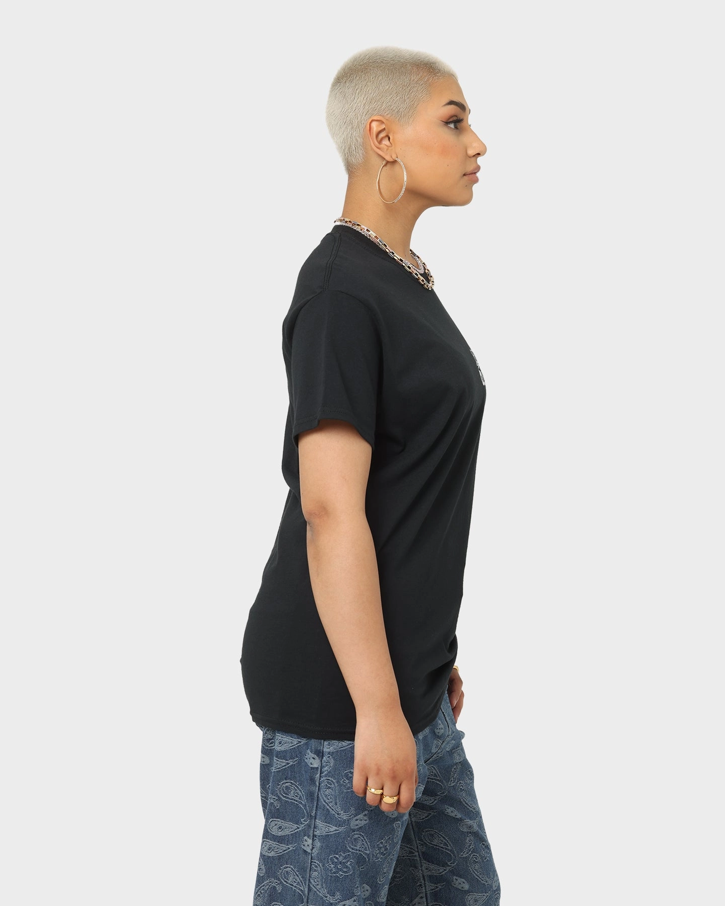 Non Iron Fabric Autumn Wear Goat Crew Race Car T-Shirt Black