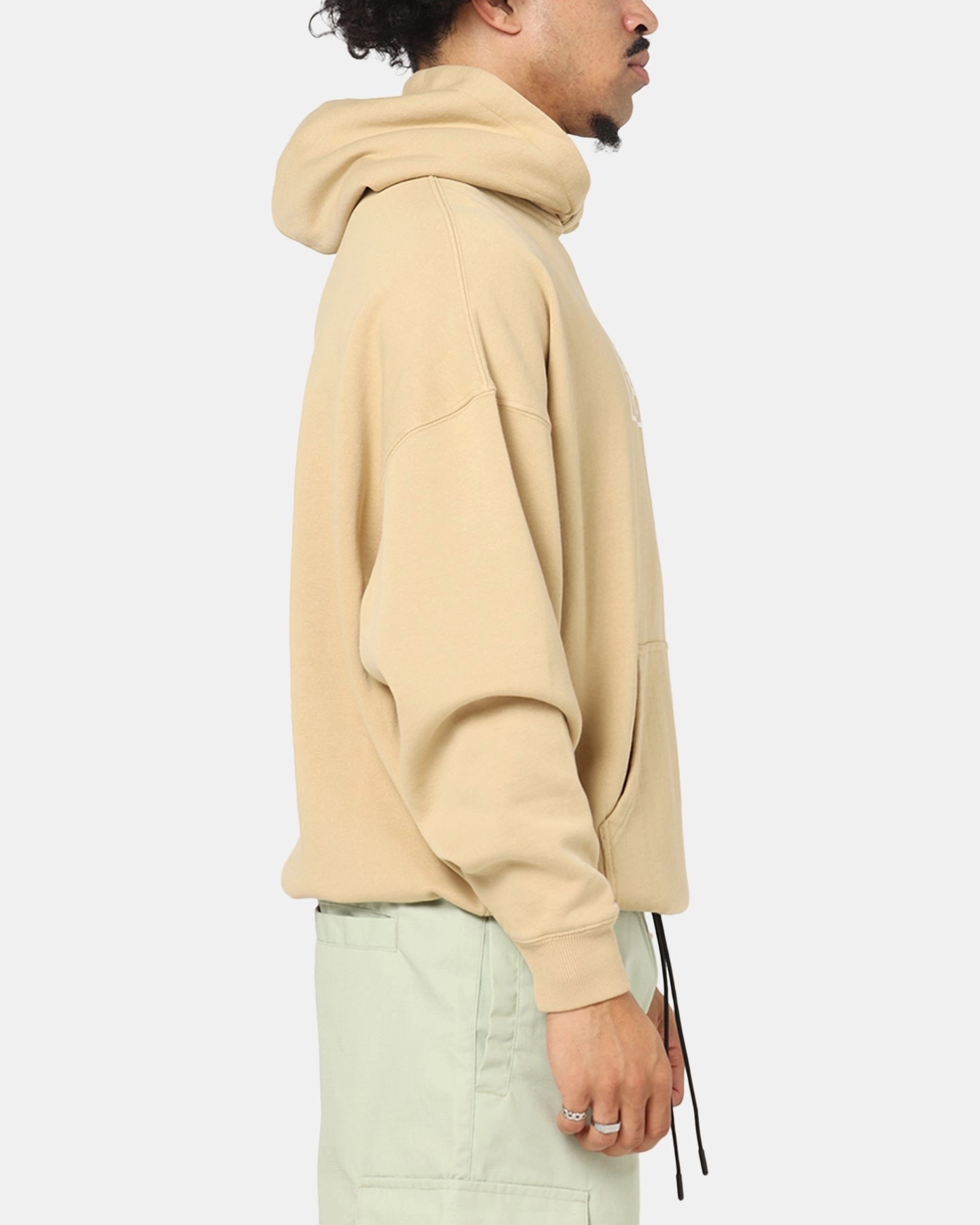 Modern Aesthetic Carre Block Star Hoodie Stone