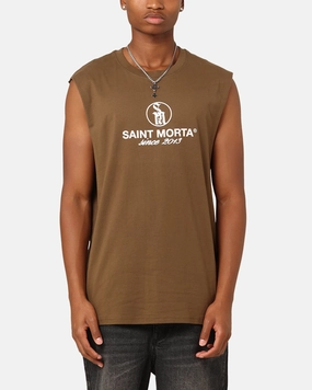 Saint Morta Emblem Muscle T-Shirt Army Green EcoFriendlyMaterial