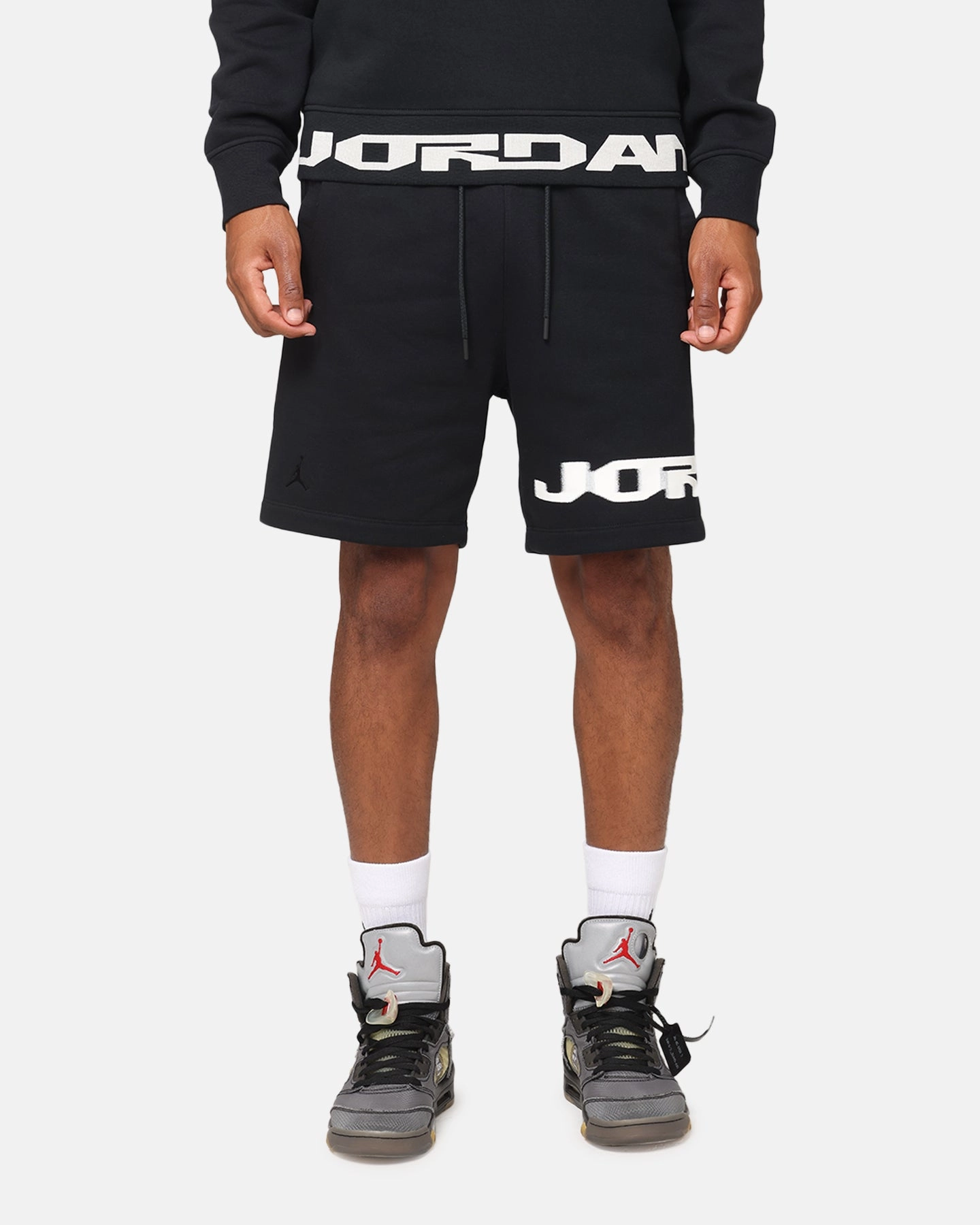 Jordan Jumpman MVP Fleece Shorts Black/Sail Rubberized Grip Waistband