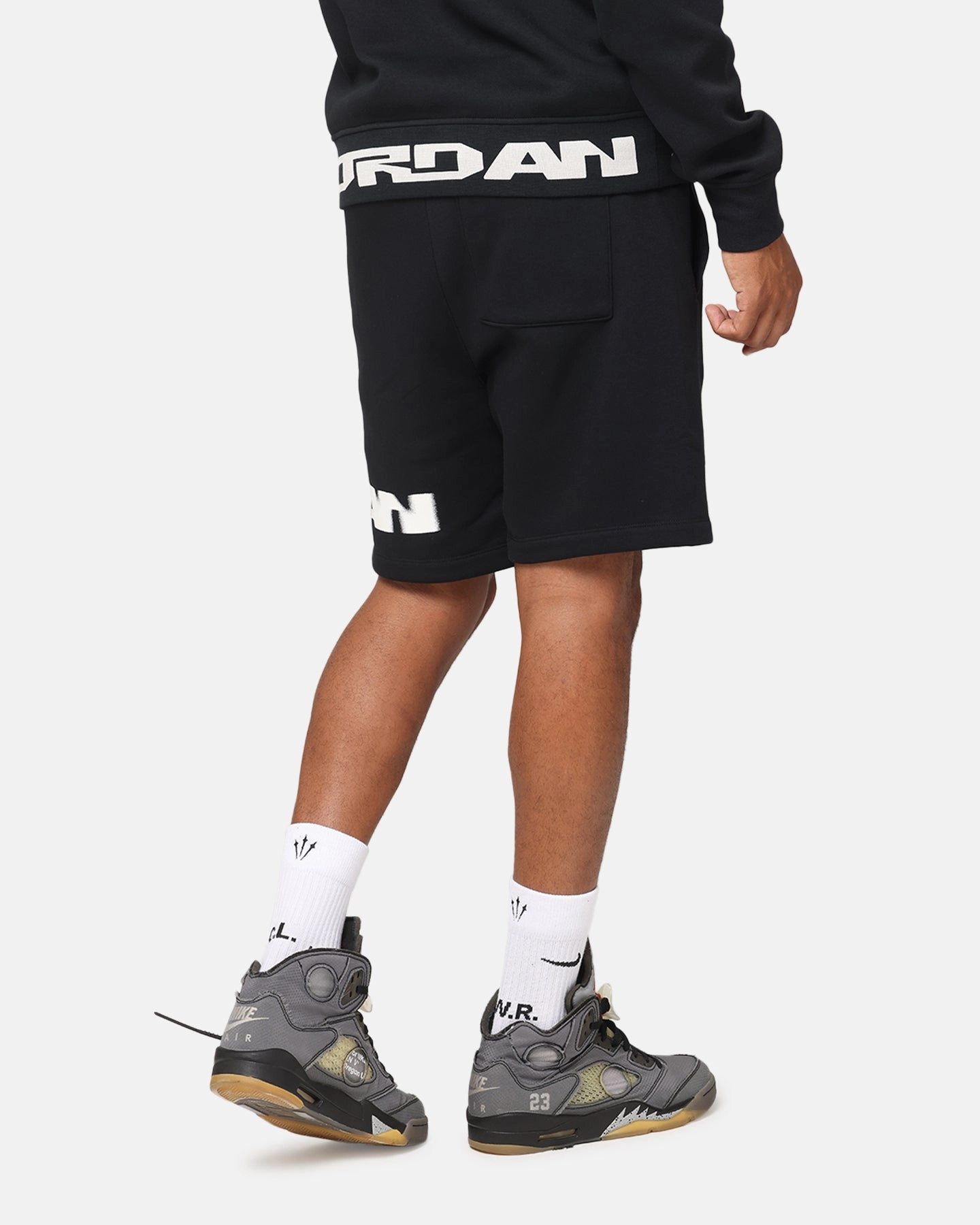 Jordan Jumpman MVP Fleece Shorts Black/Sail Rubberized Waistband Mood Casual