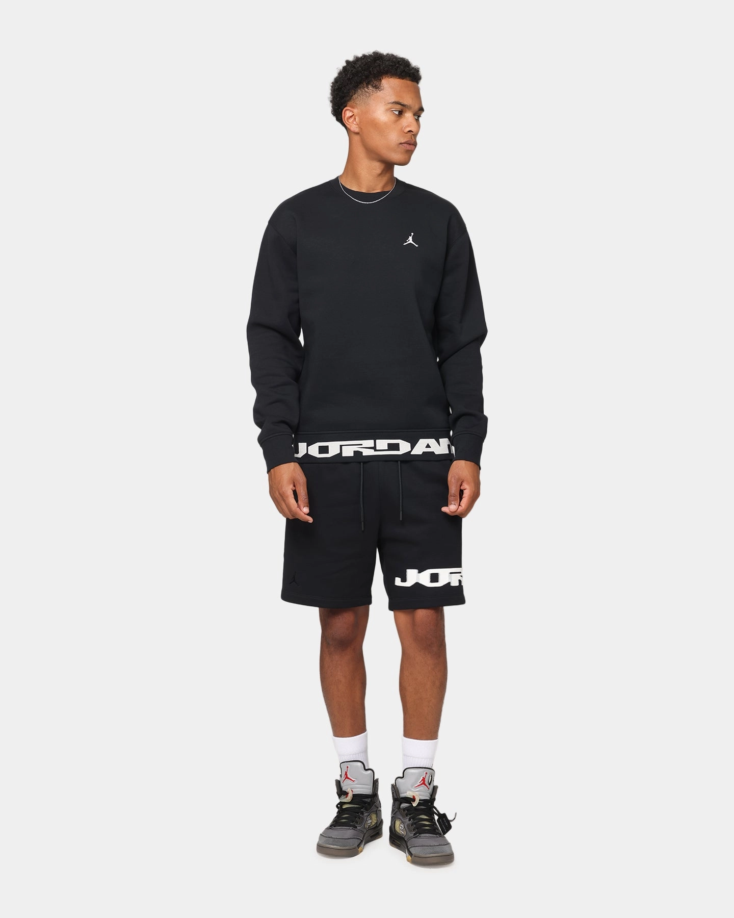 Anti Slip Waist Grip Jordan Jumpman MVP Fleece Shorts Black/Sail