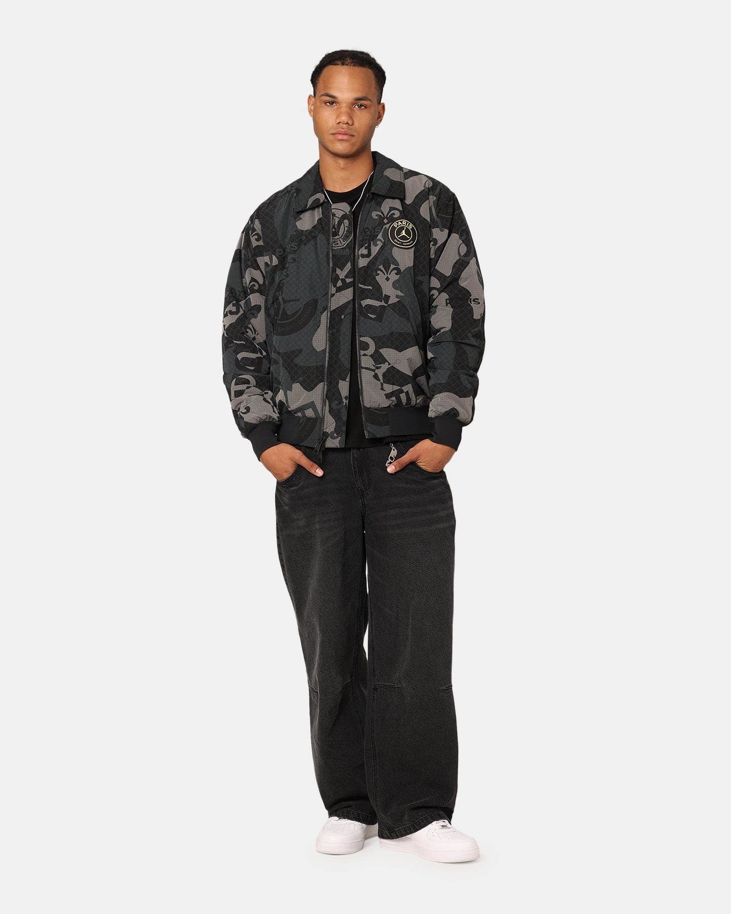 Jordan X Paris Saint-Germain Jacket Black windproof lining Multi Directional Stretch