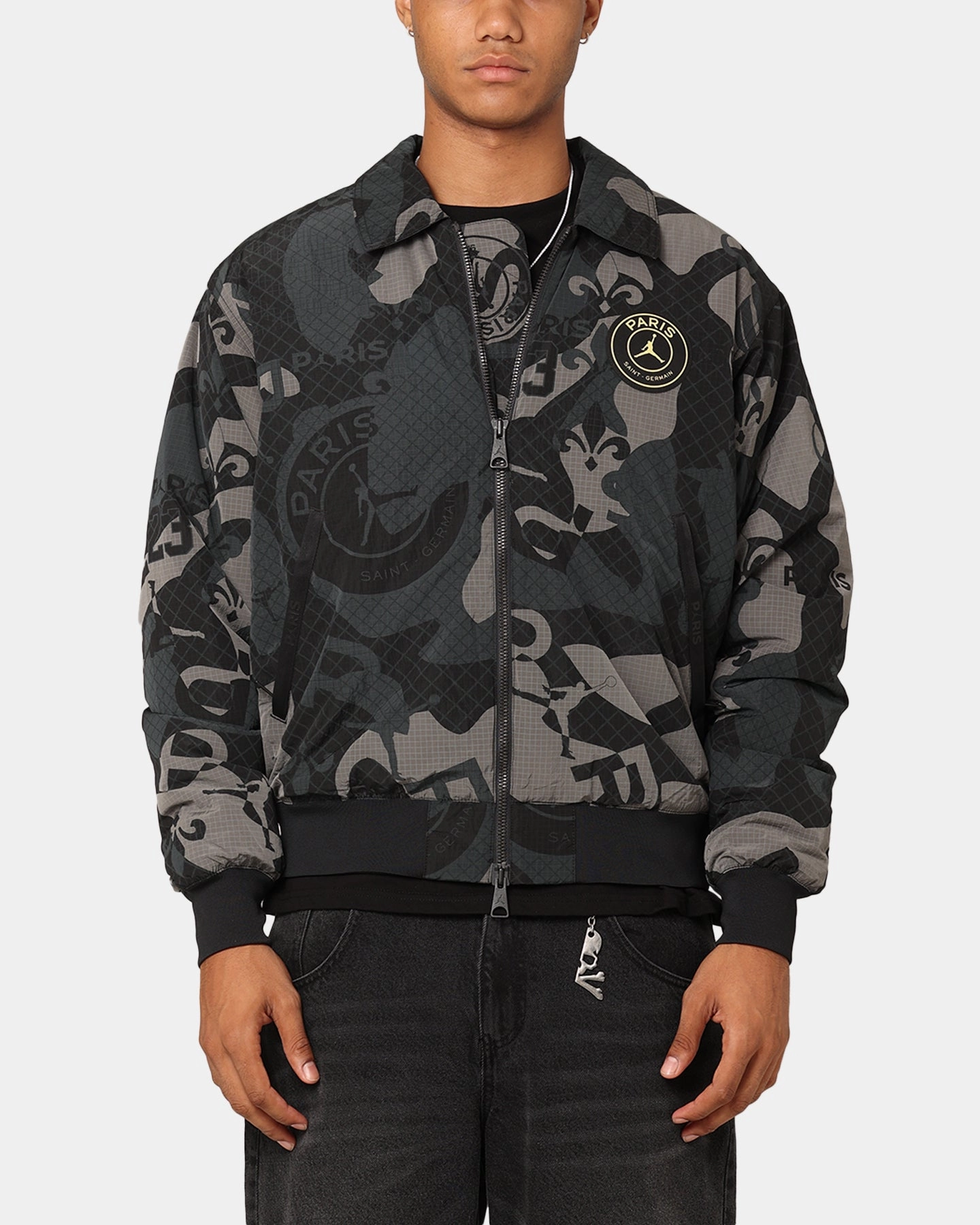 Jordan X Paris Saint-Germain Jacket Black Minimalist Style
