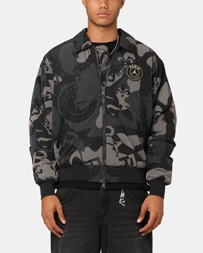 Jordan X Paris Saint-Germain Jacket Black Minimalist Style