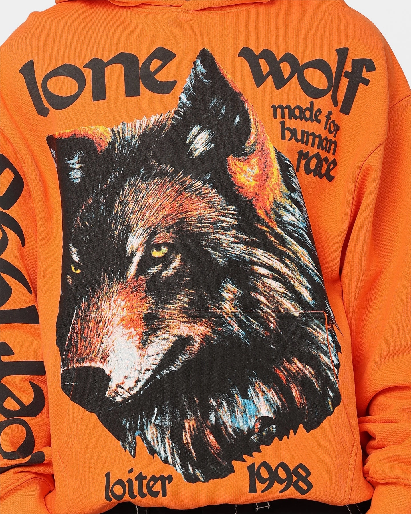 suitable for performance costumes anti static Loiter Lone Wolf Hoodie Orange