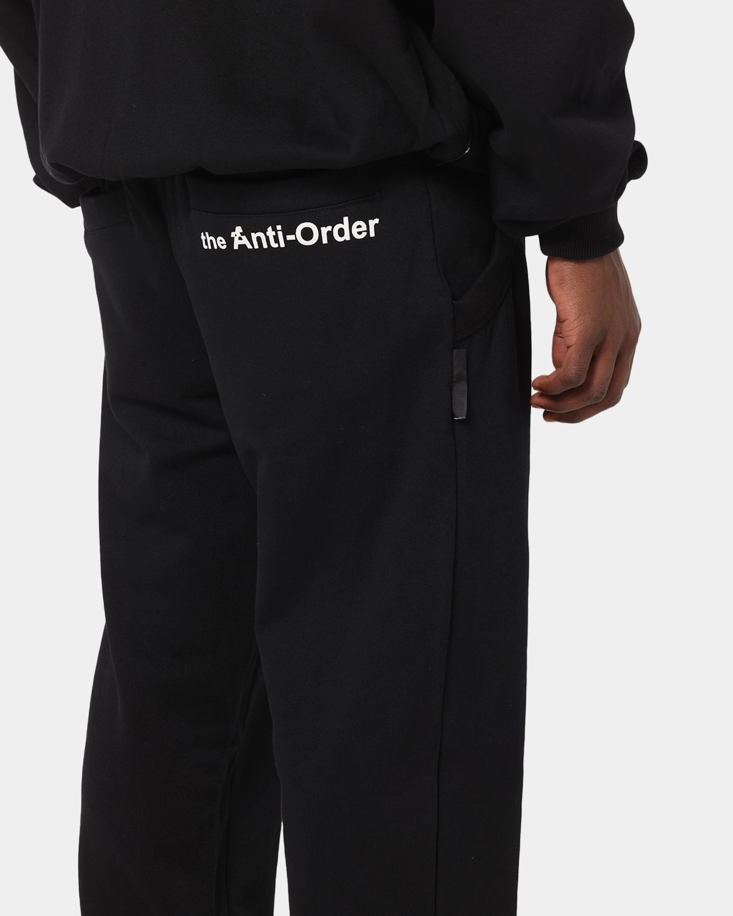 Urban Look Bootcut shape The Anti Order Reverse Logo Track Pants Black