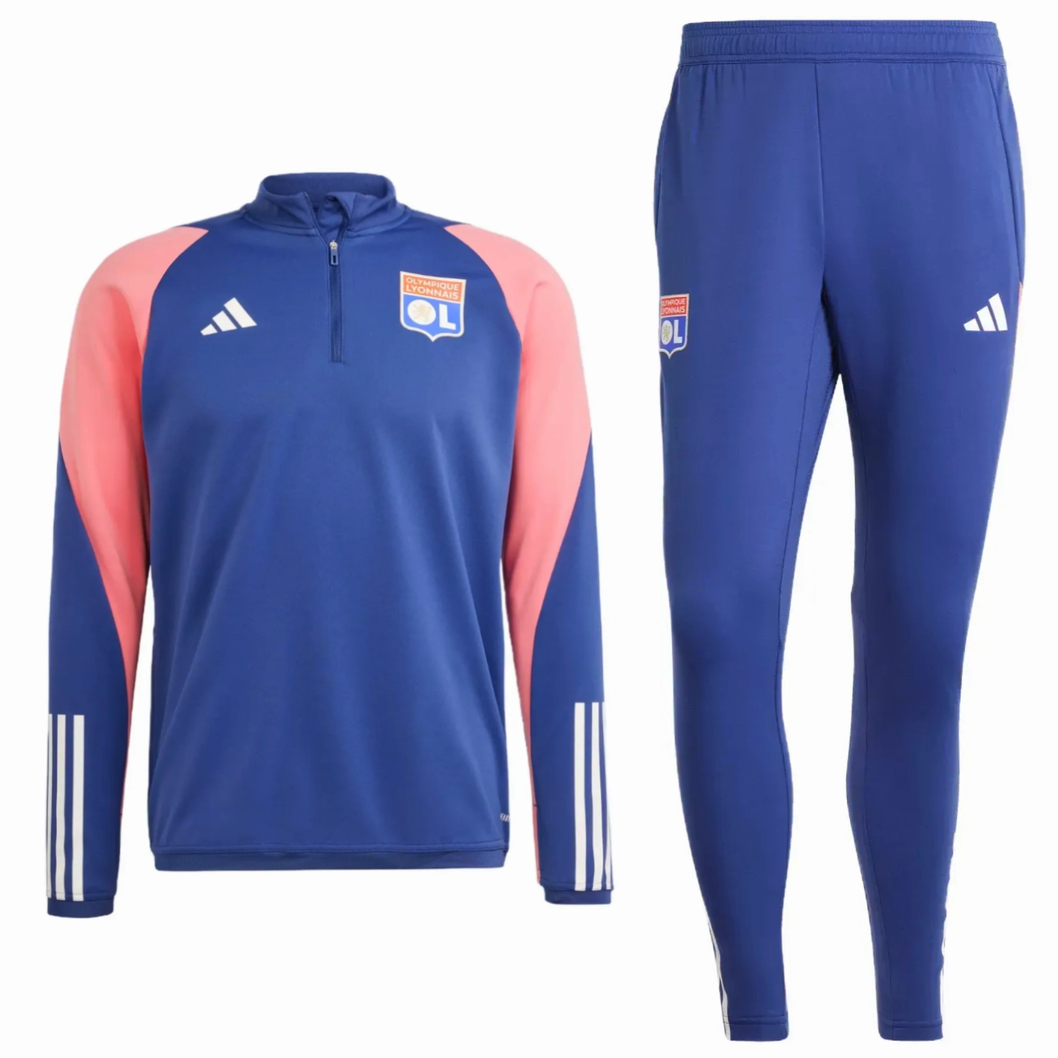 Olympique Lyon training technical soccer tracksuit 2023/24 - Adidas Functional Water-resistant