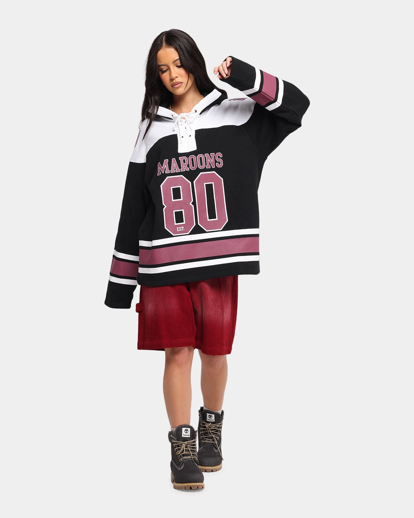 Training Wear Sleeve Detail Queensland Rugby League Queensland Maroons Panel Hoodie Black