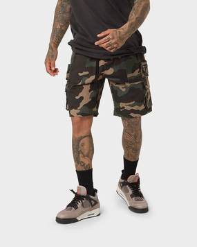 Printed design Flexible Waistband Saint Morta Desolation Cargo Shorts Woodland Camo