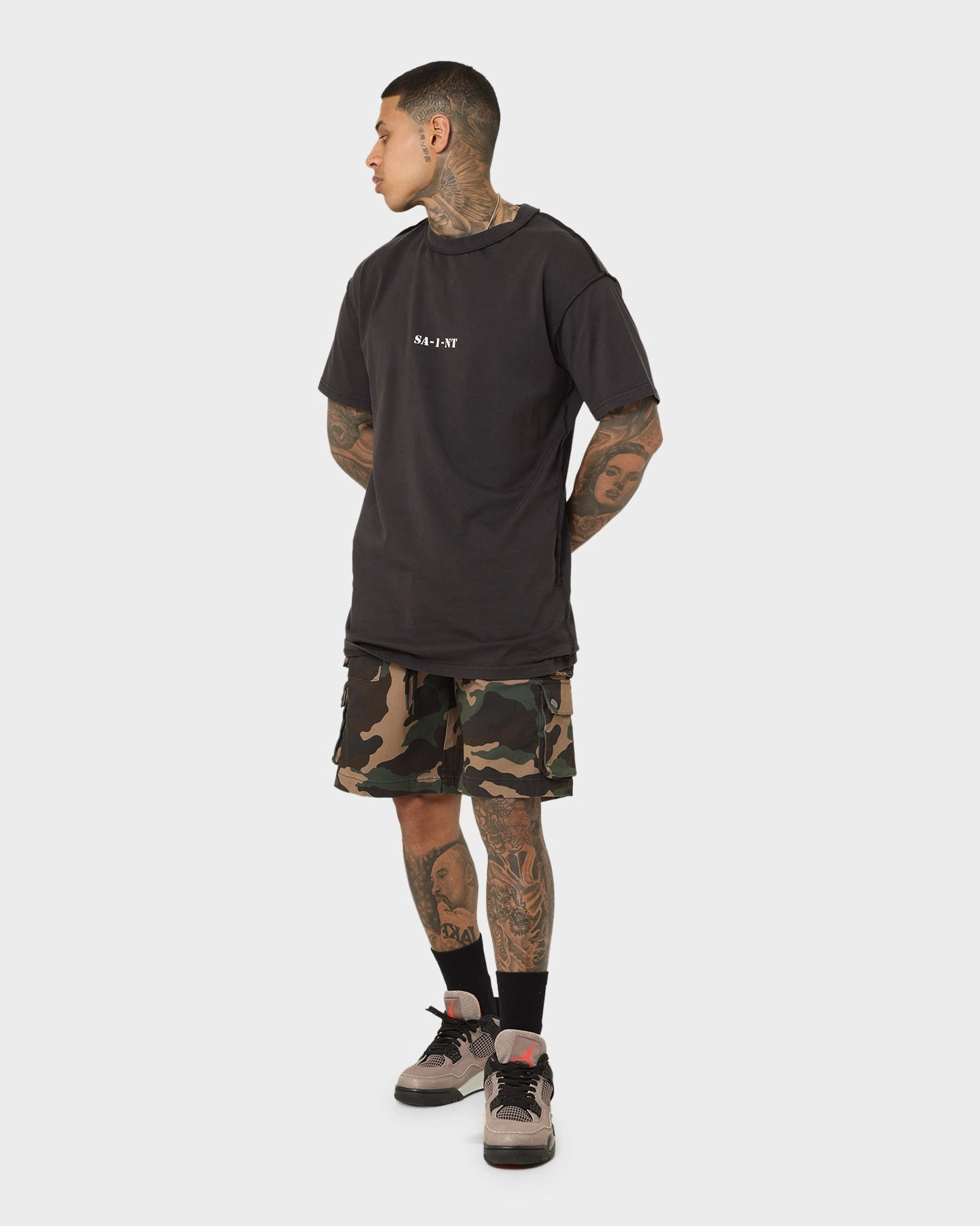Saint Morta Desolation Cargo Shorts Woodland Camo healthcare industry Urban Style