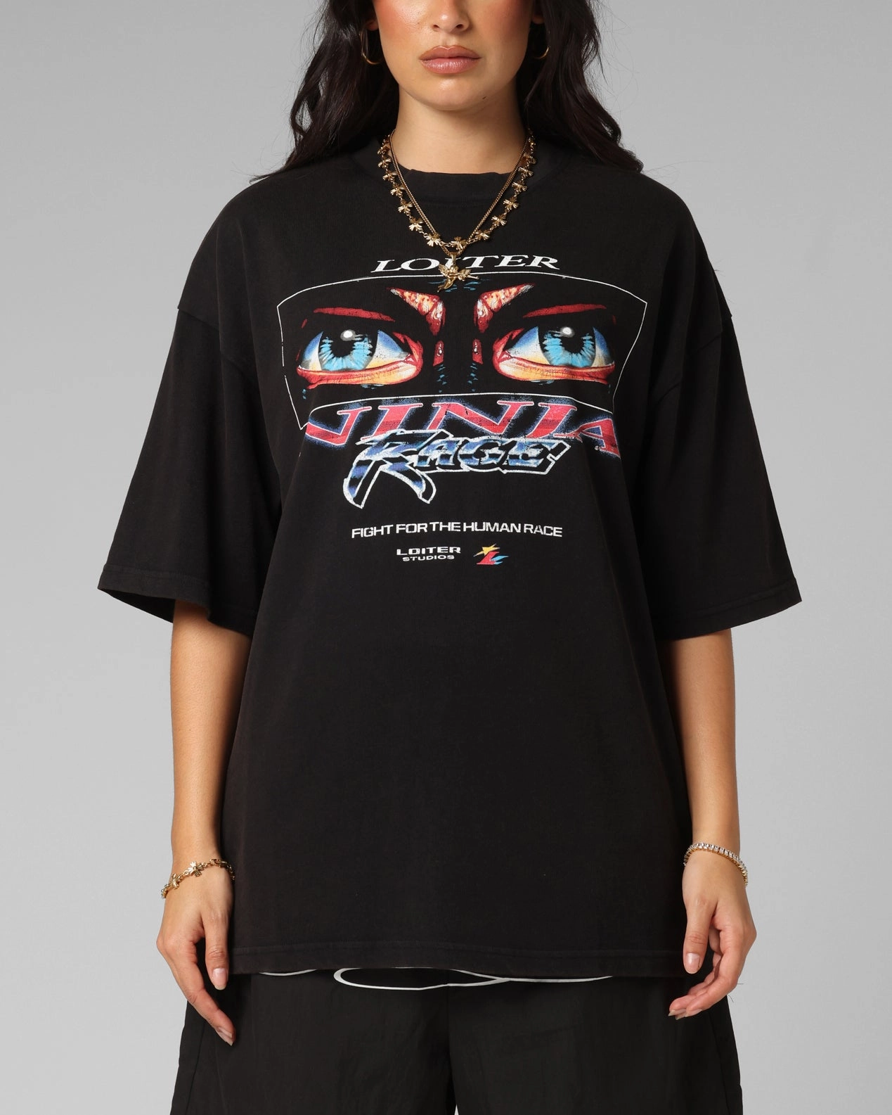 Fuzz Free Surface Loiter Ninja Vintage T-Shirt Vintage Black