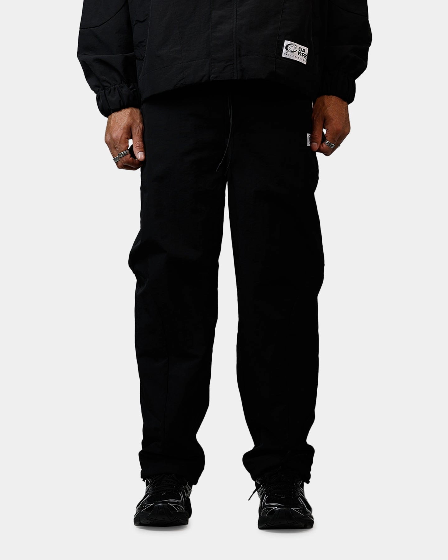 Carre Sprint Panelled Nylon Joggers Black WaterRepellent Core Cut