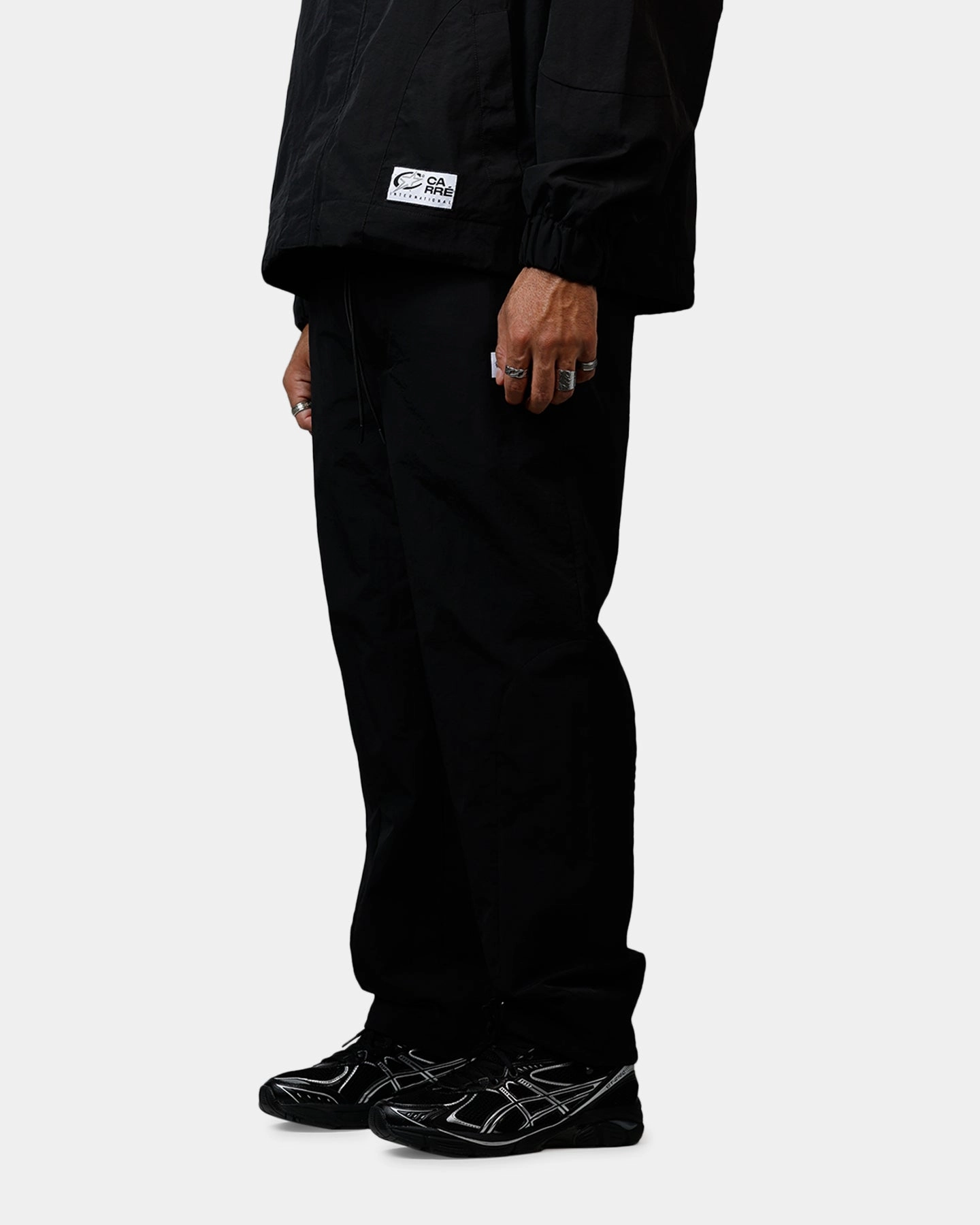 Carre Sprint Panelled Nylon Joggers Black Skinny Fit