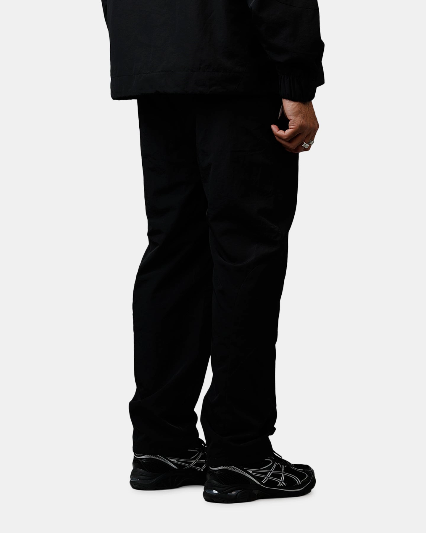 Casual Comfort Look Carre Sprint Panelled Nylon Joggers Black