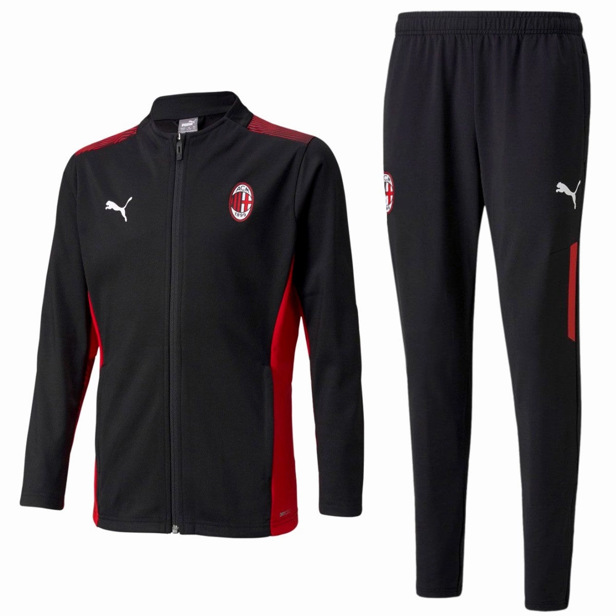 Airflow channels AC Milan soccer black training bench tracksuit 2021/22 - Puma