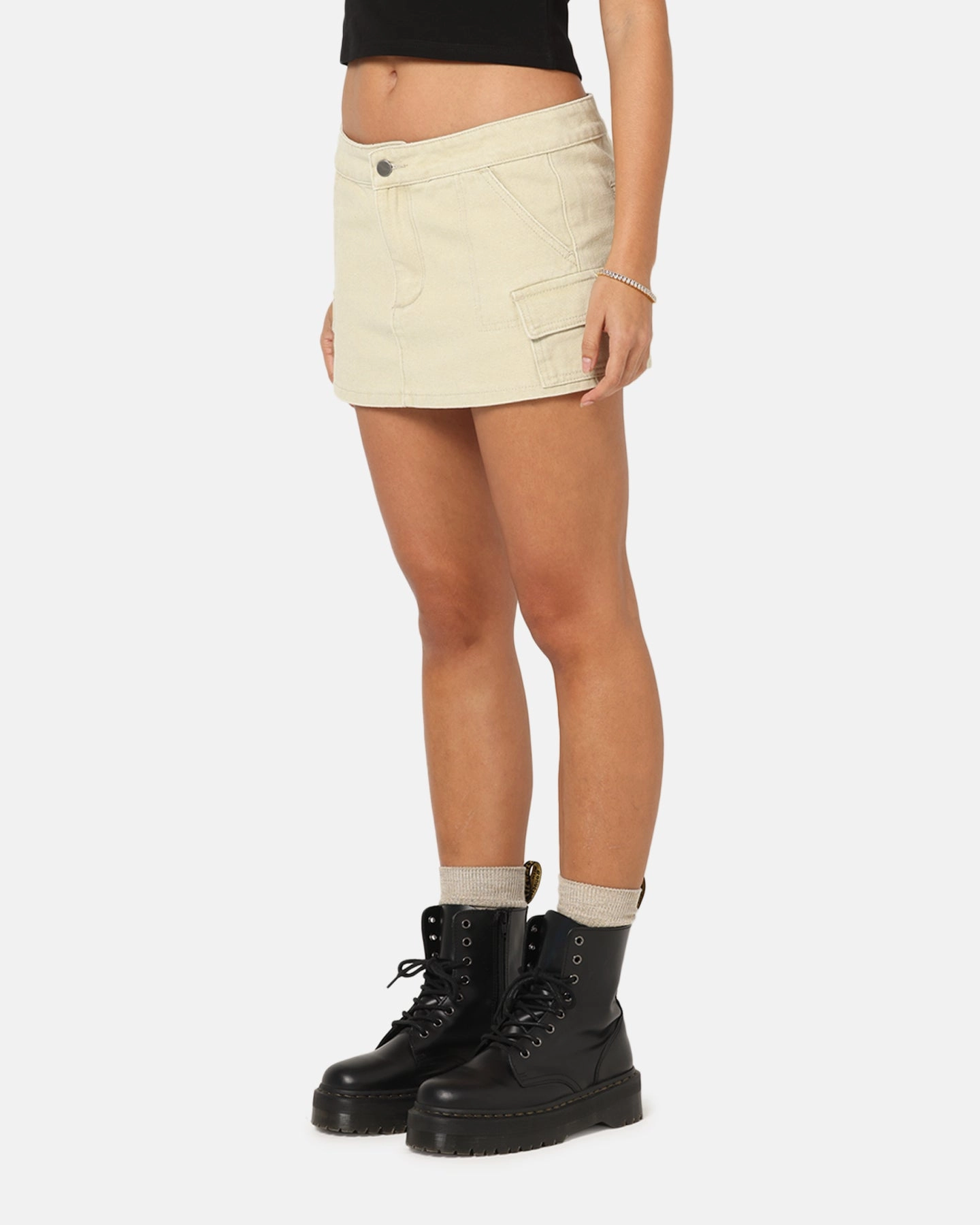 Water resistant coating Ed Hardy Women's Cargo Mini Skirt Stone