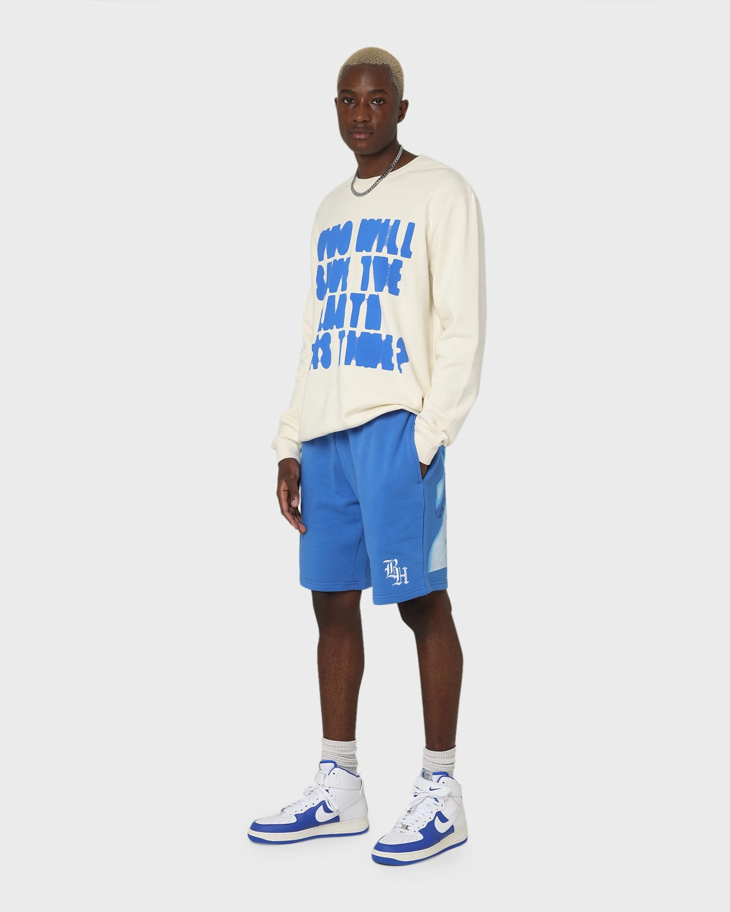 Brockhampton Alien French Terry Shorts Royal Blue Sporty Chic