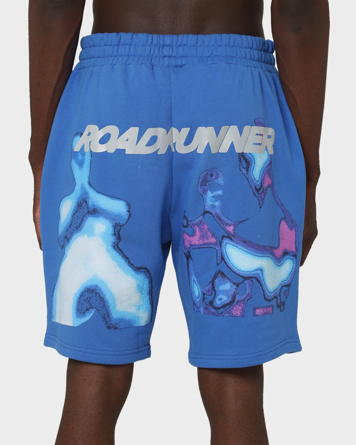Brockhampton Alien French Terry Shorts Royal Blue Stretchy Waist Sleek Cut