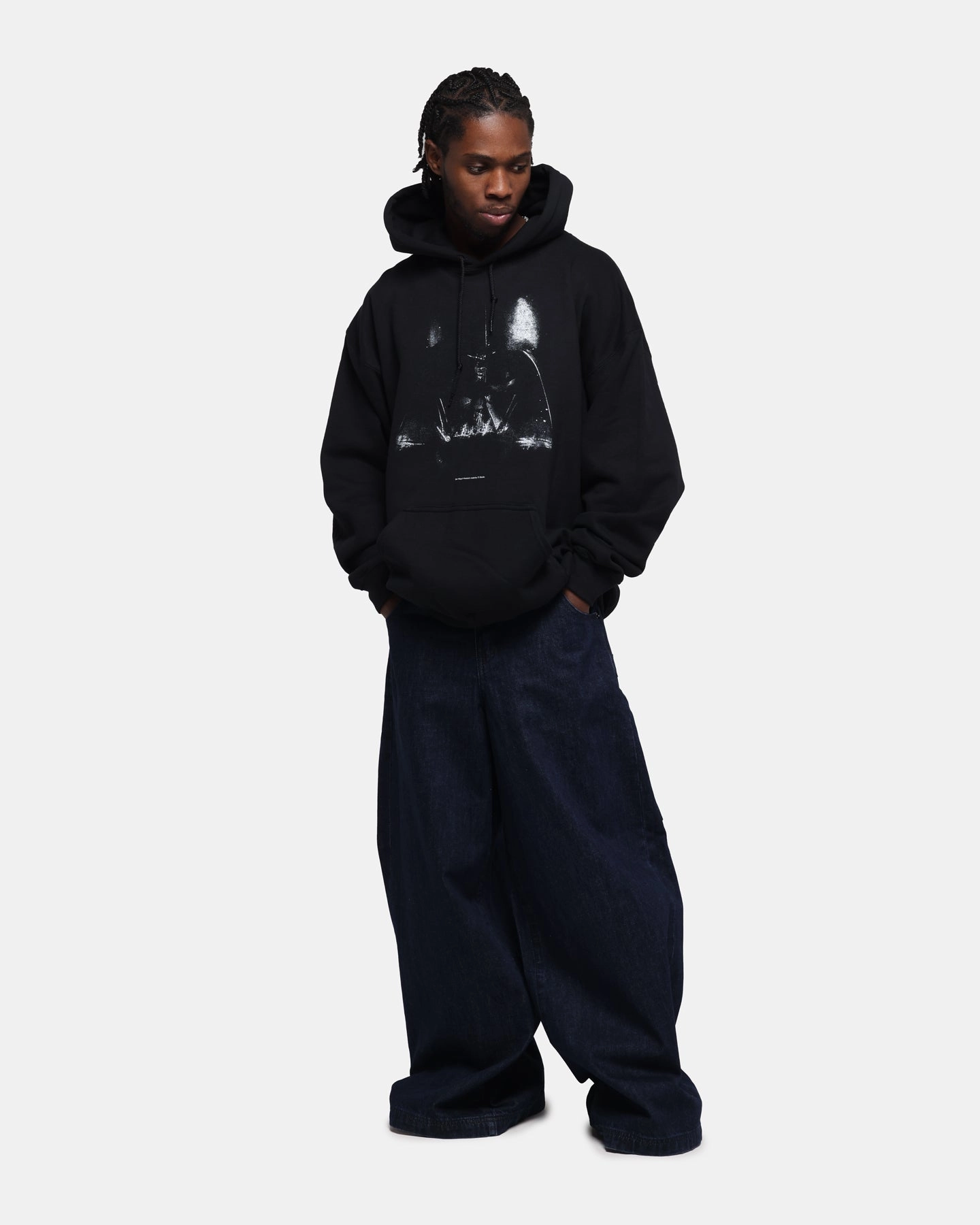 73 Studio Star Wars Vader Premium Hoodie Black Premium Cotton Blend Front Pouch