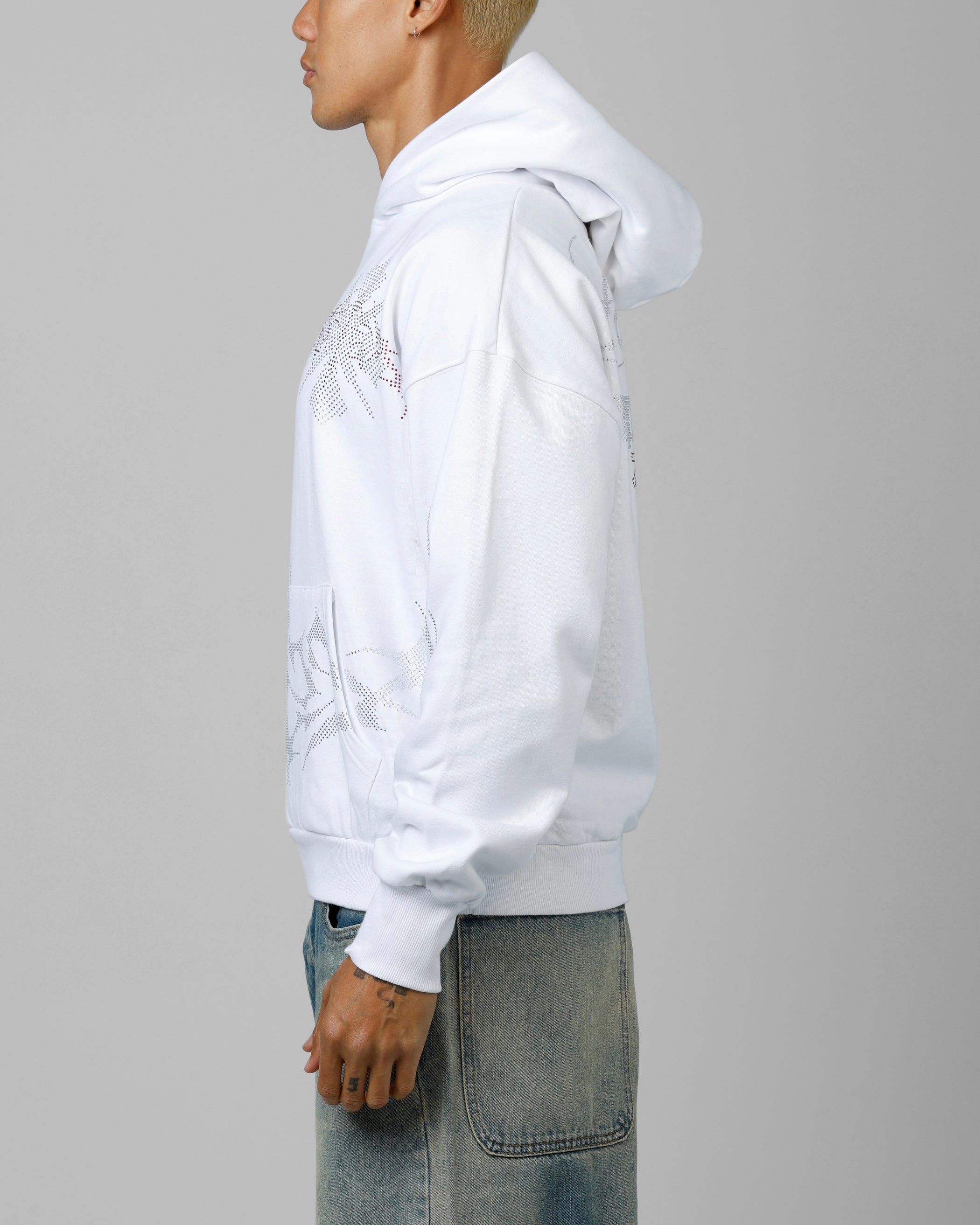 Loiter Opaque Rhinestone Premium Hoodie Off White waiters