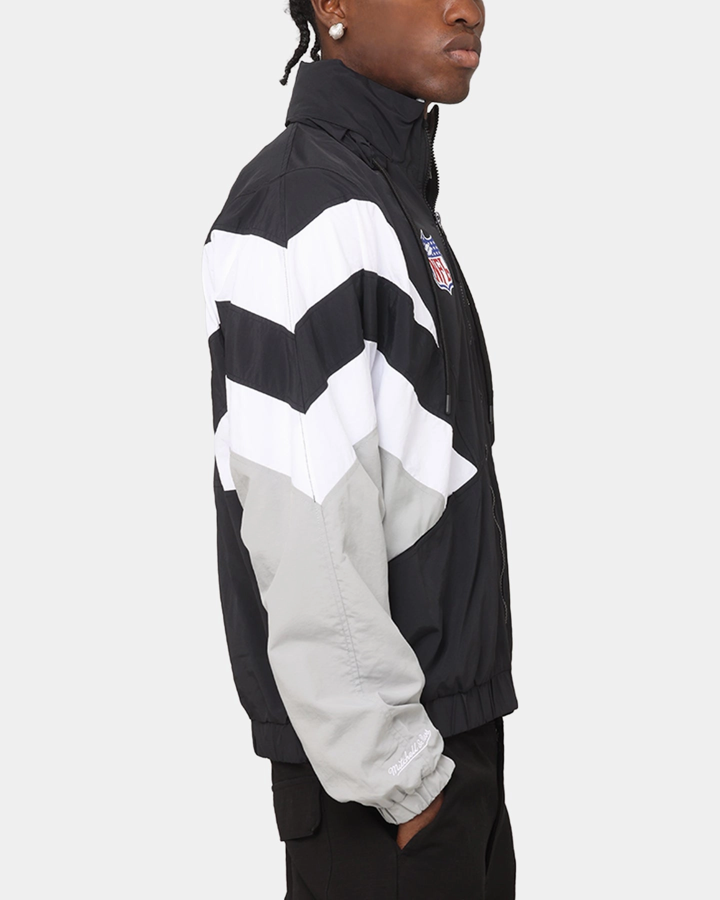 Mitchell & Ness Las Vegas Raiders Spray Jacket Black/Grey waist length