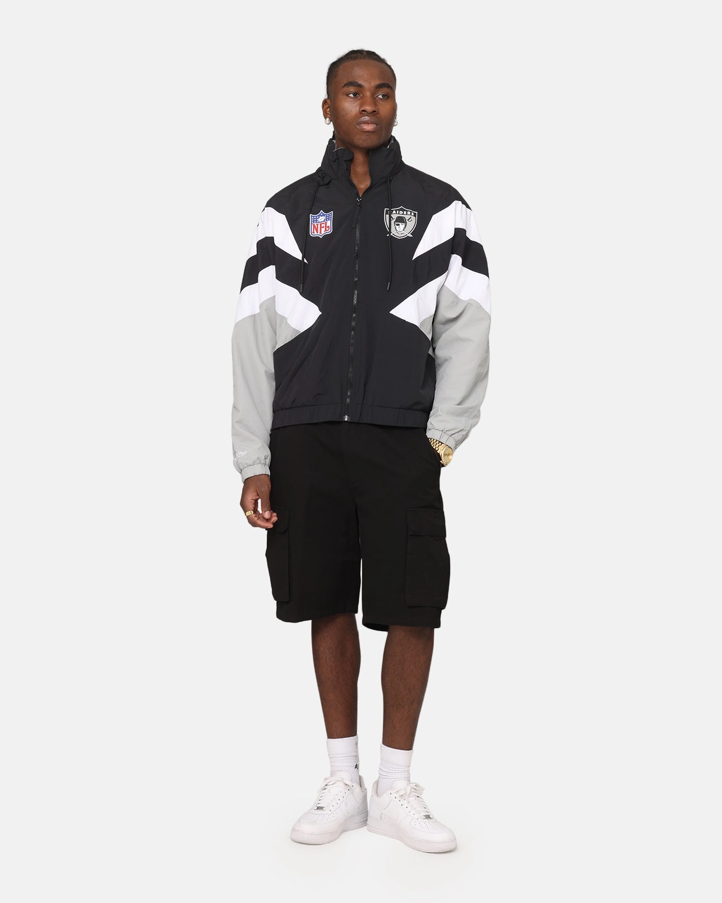 Mitchell & Ness Las Vegas Raiders Spray Jacket Black/Grey Loose Fit
