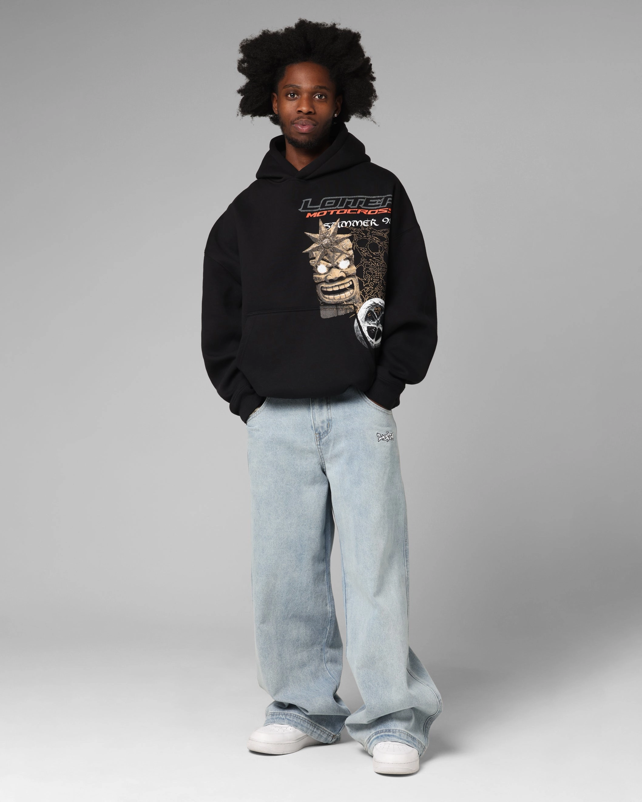 Comfort First Fade Resistant Loiter Summer Motocross Hoodie Black