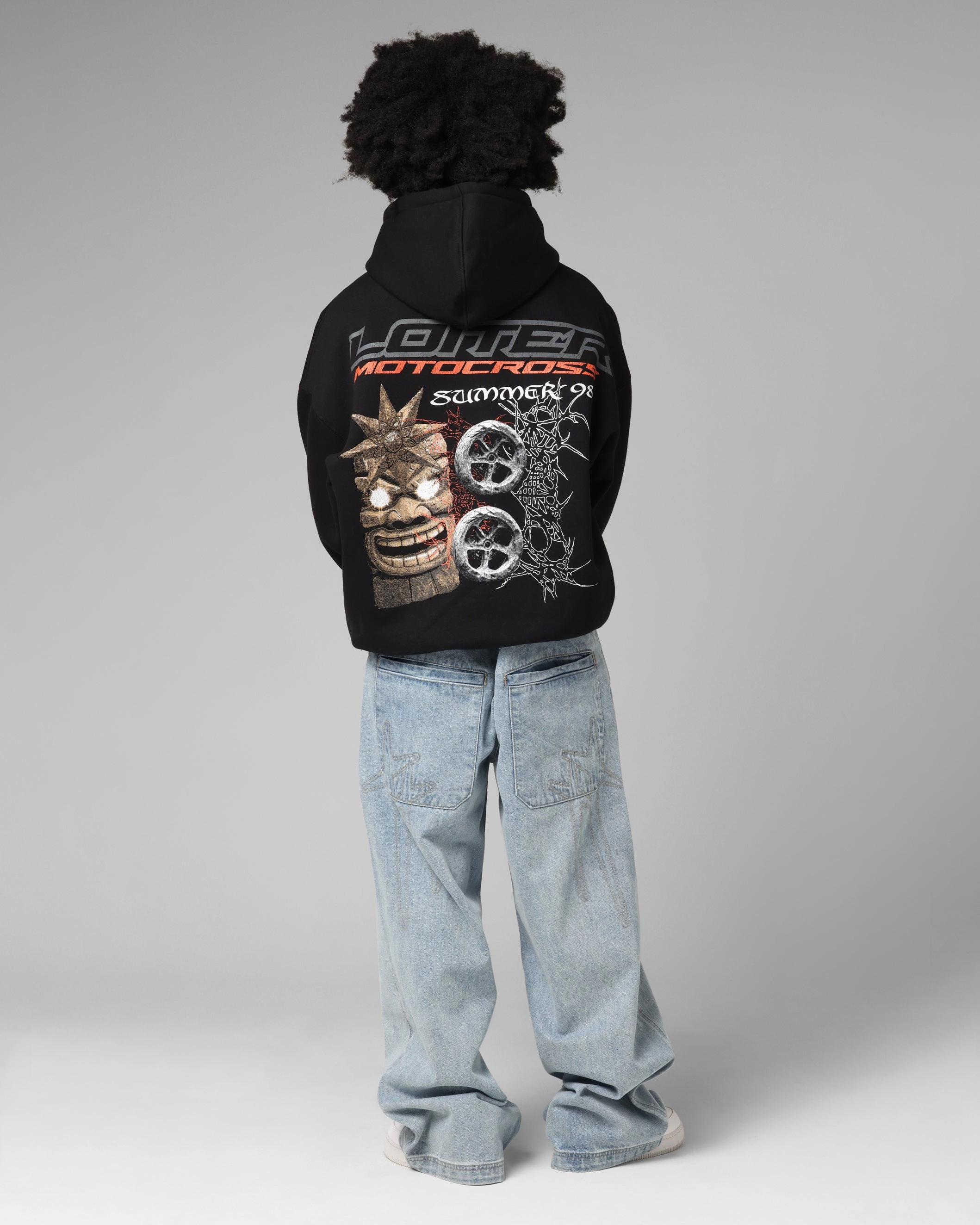 Snow Wear Loiter Summer Motocross Hoodie Black