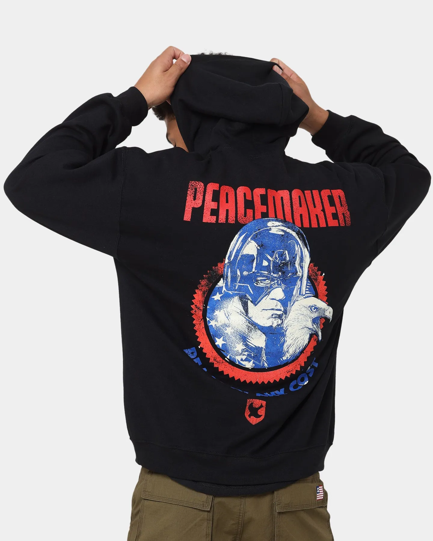 Goat Crew X Peacemaker Peace At Any Cost Hoodie Black suitable for work uniforms