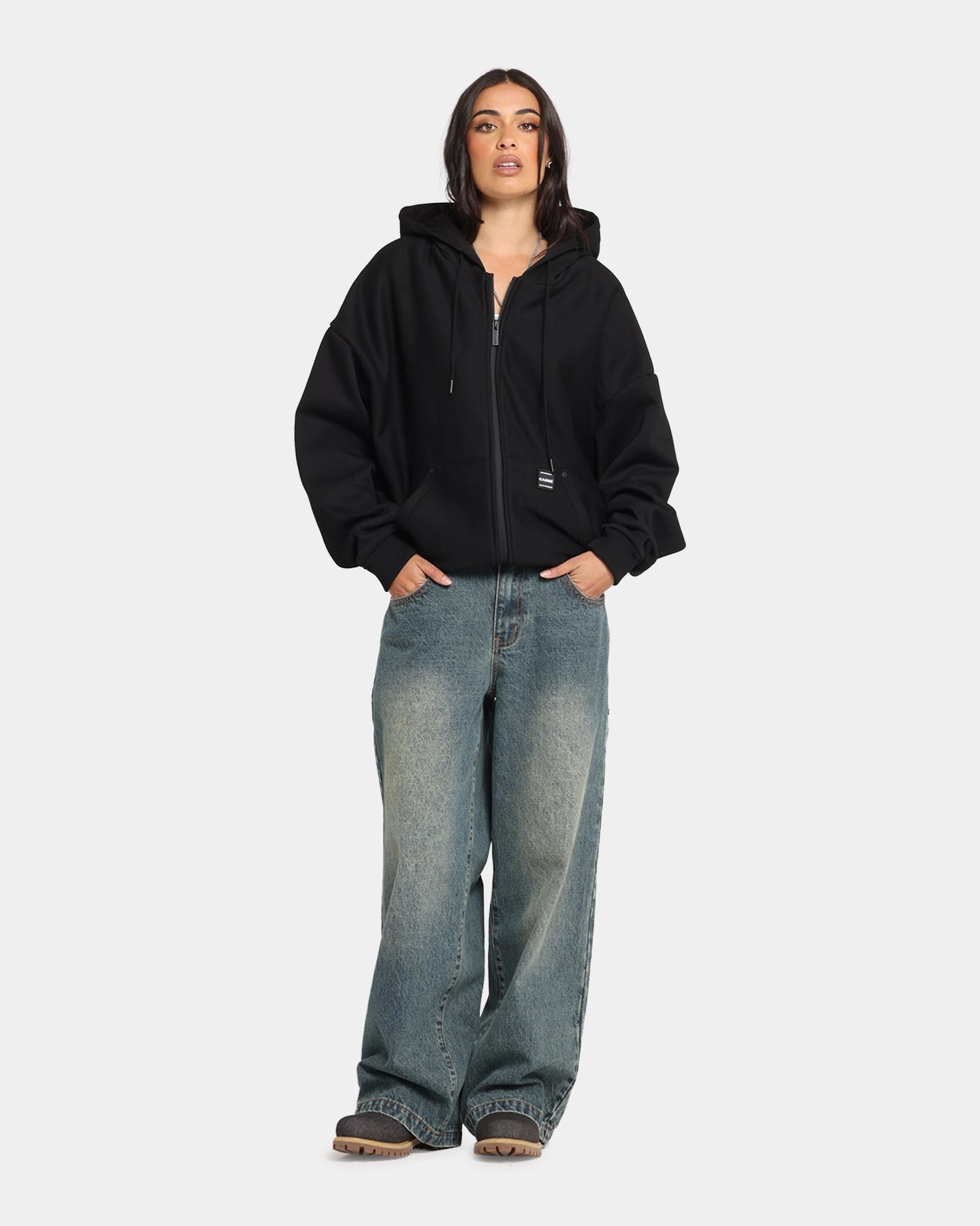 Weatherproof Zippers Ventilated Back Panel Carre Weatherwear Hoodie Black