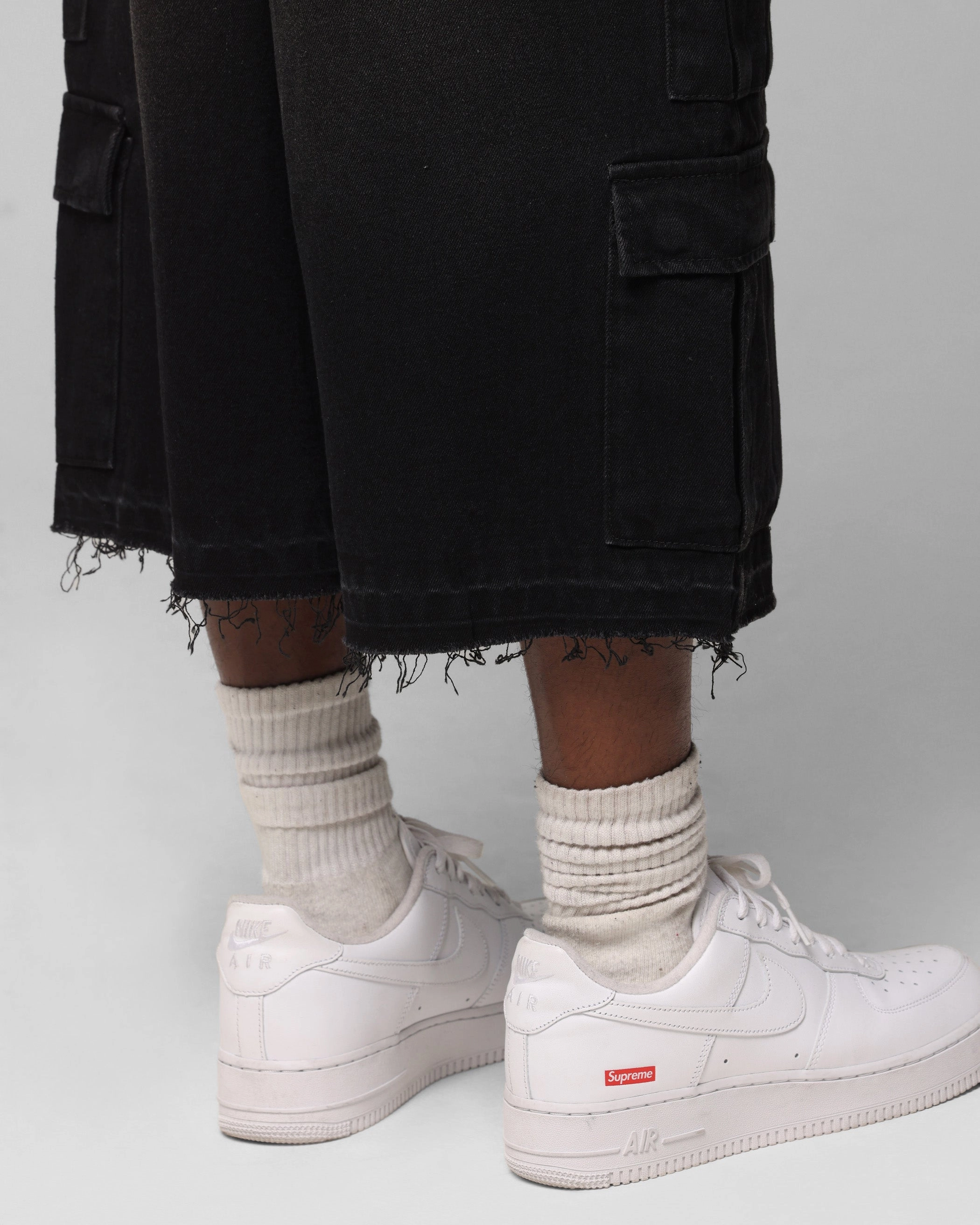 Loiter 3 Quarter Pants Washed Black Easy Movement