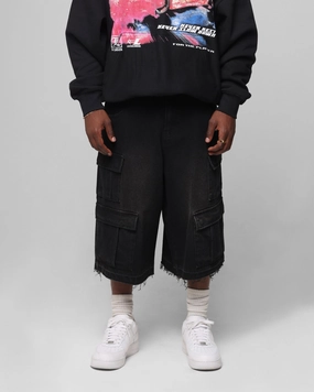 construction work Loiter 3 Quarter Pants Washed Black