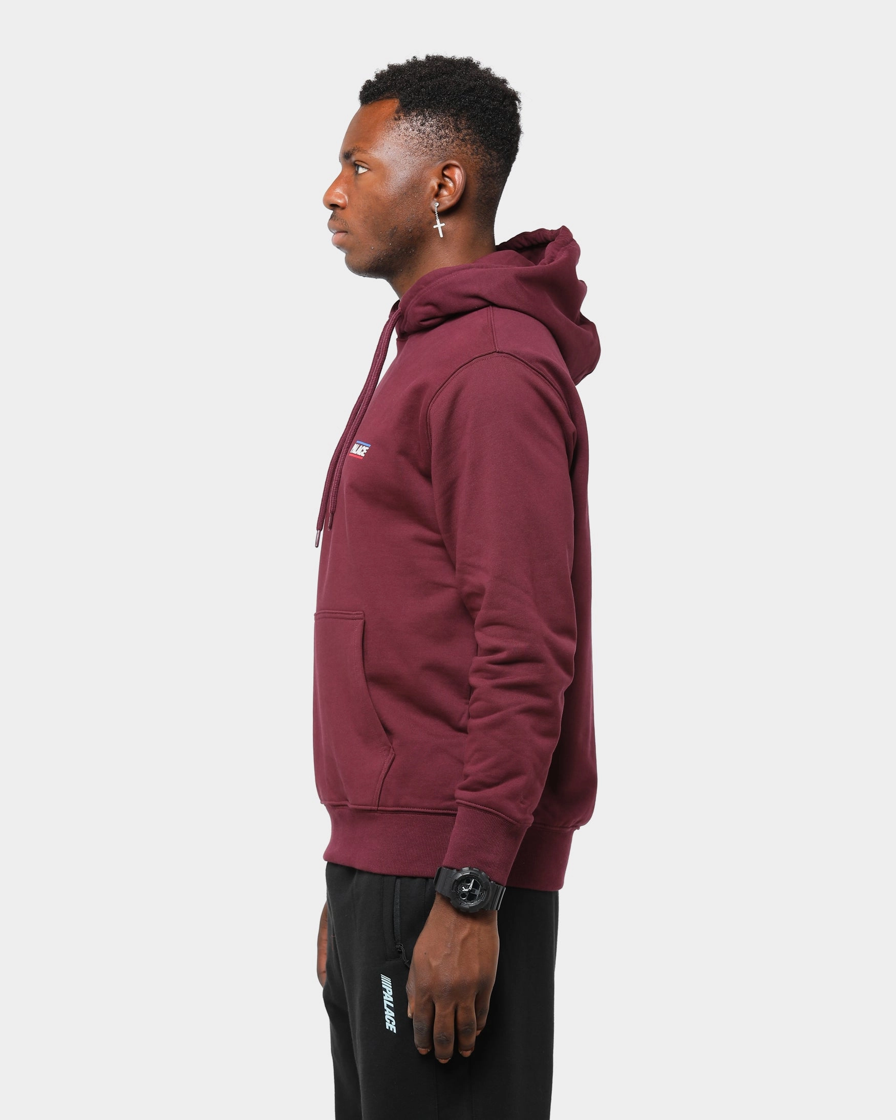Palace Men's Basically A Hoodie Burgundy All weather clean design