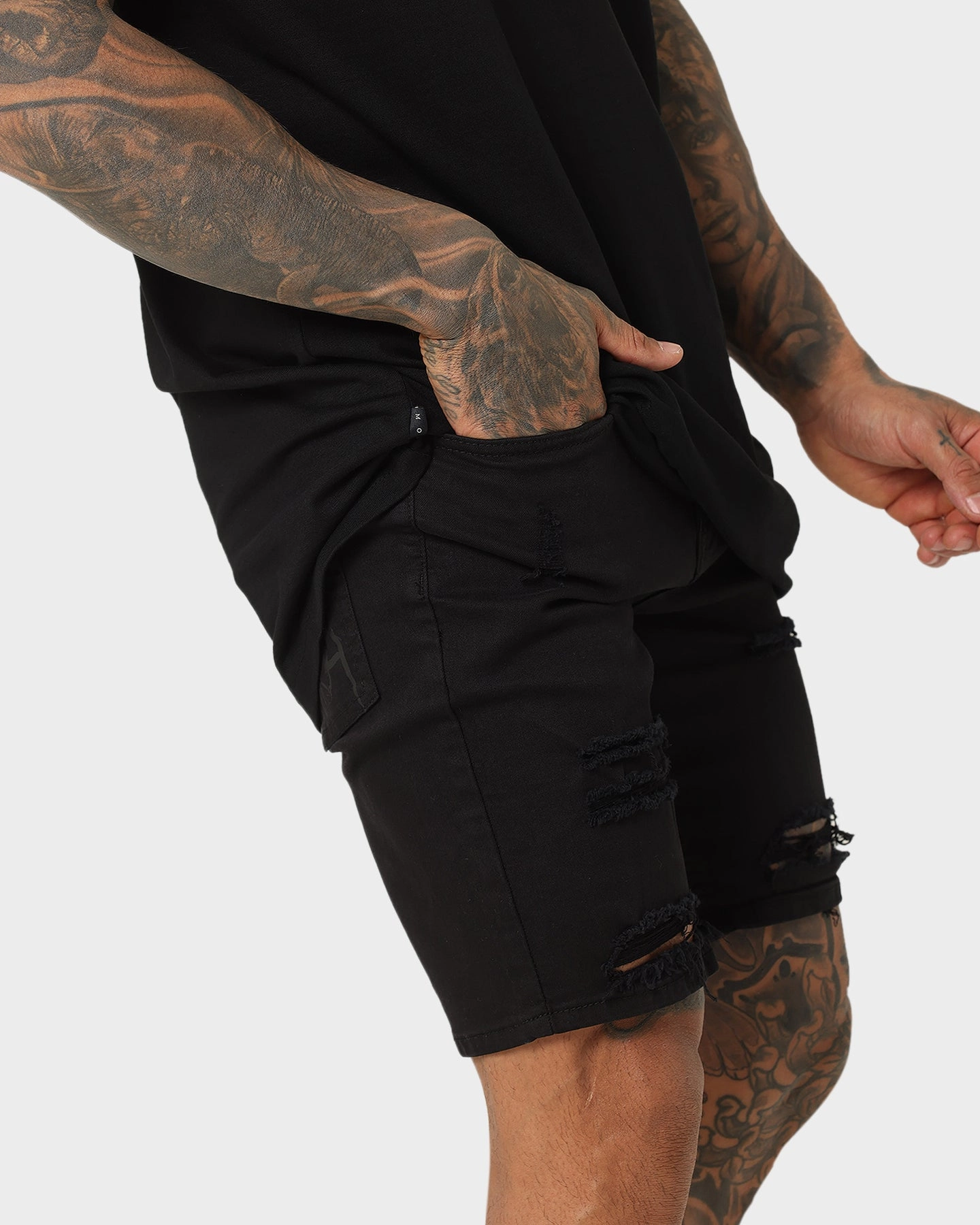 Glide On Mobility Cut housewarming gift Saint Morta SM Thrashed Shorts Black