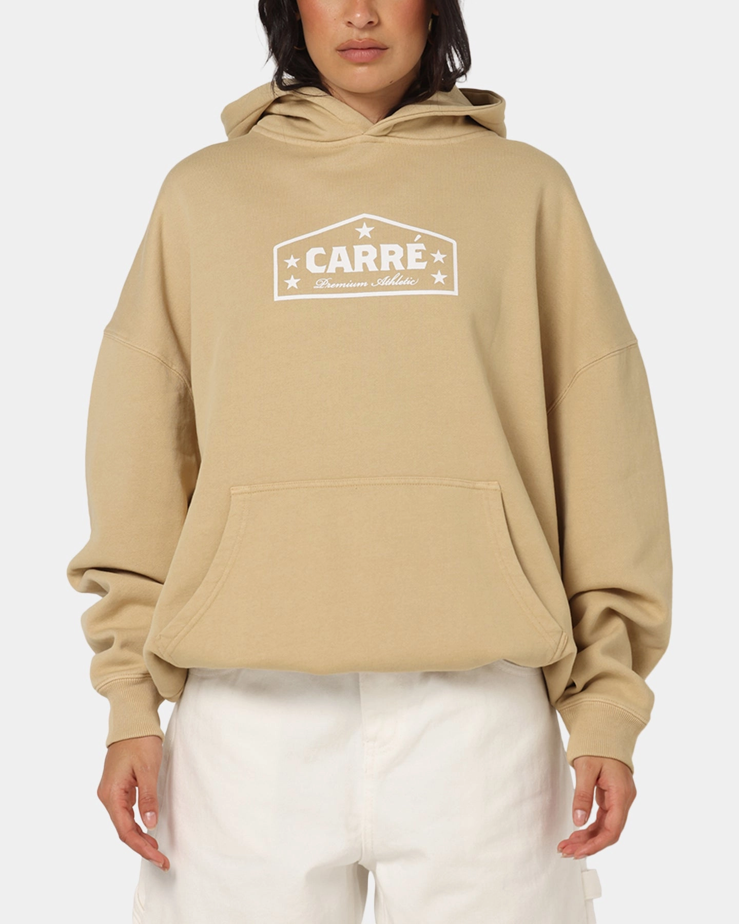 Compact Packable Carre Block Star Hoodie Stone