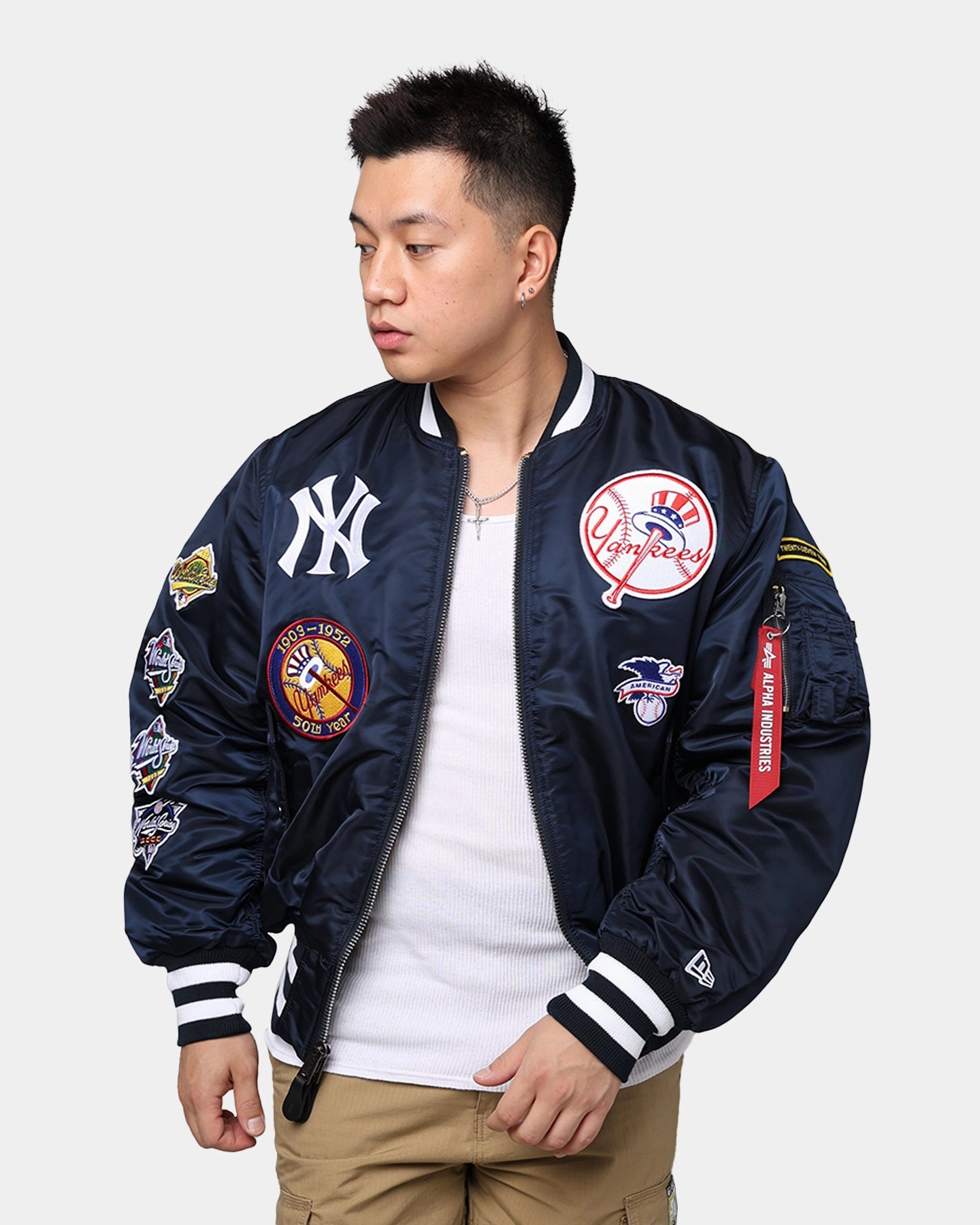 Soft Shell Material New Era X Alpha Series X MLB New York Yankees MA-1 Bomber Jacket Navy