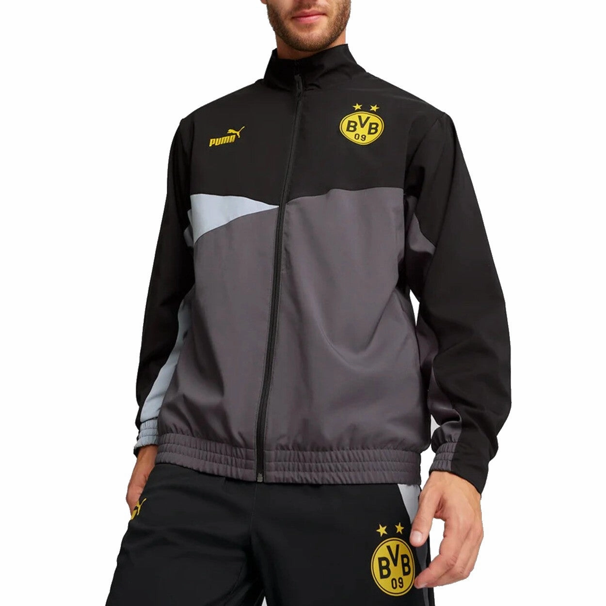 BVB Borussia Dortmund FTBL woven presentation tracksuit 2023/24 - Puma Exfoliant Gym outfit