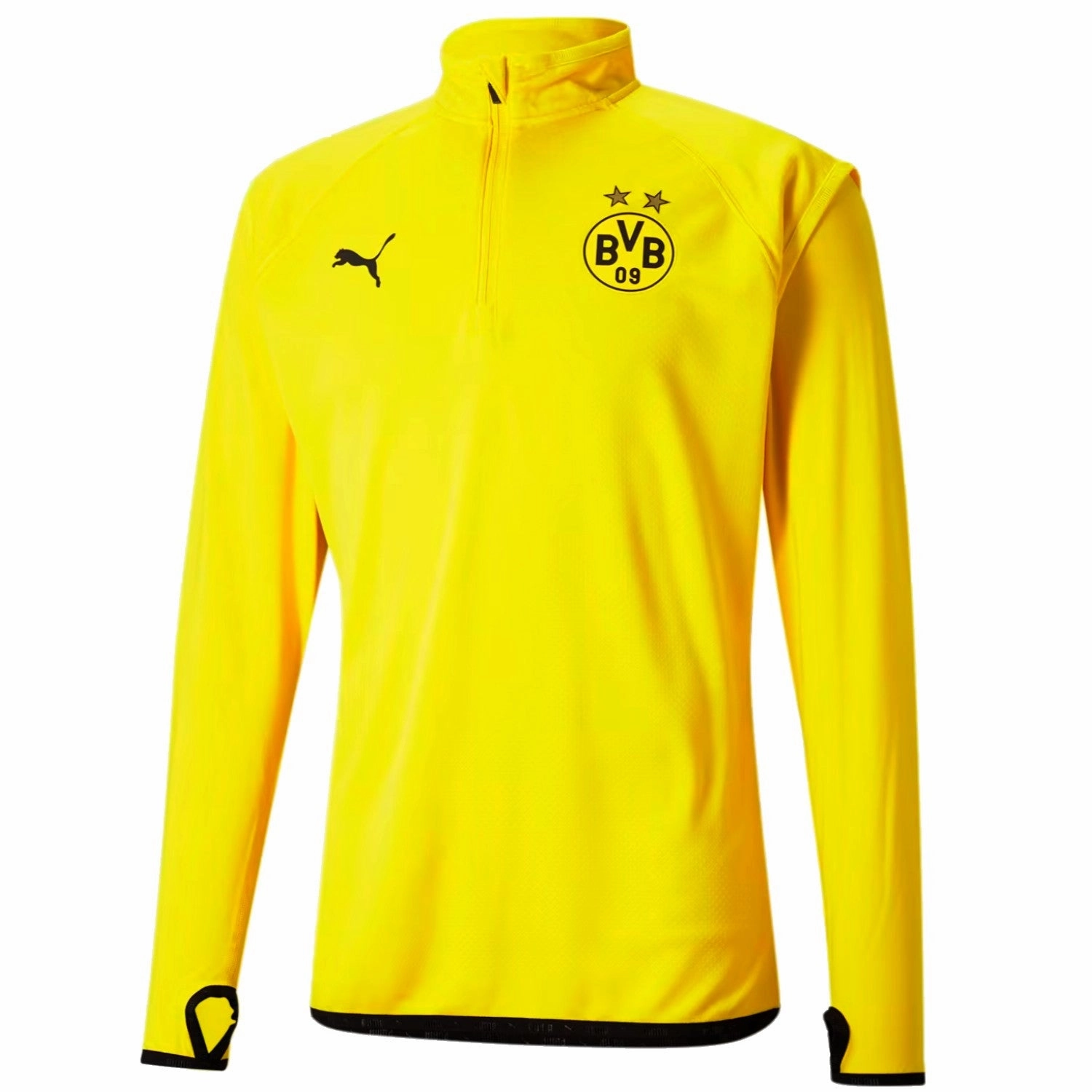 BVB Borussia Dortmund warm-up training sweat top 2021 - Puma Ventilated Back Panel Leather